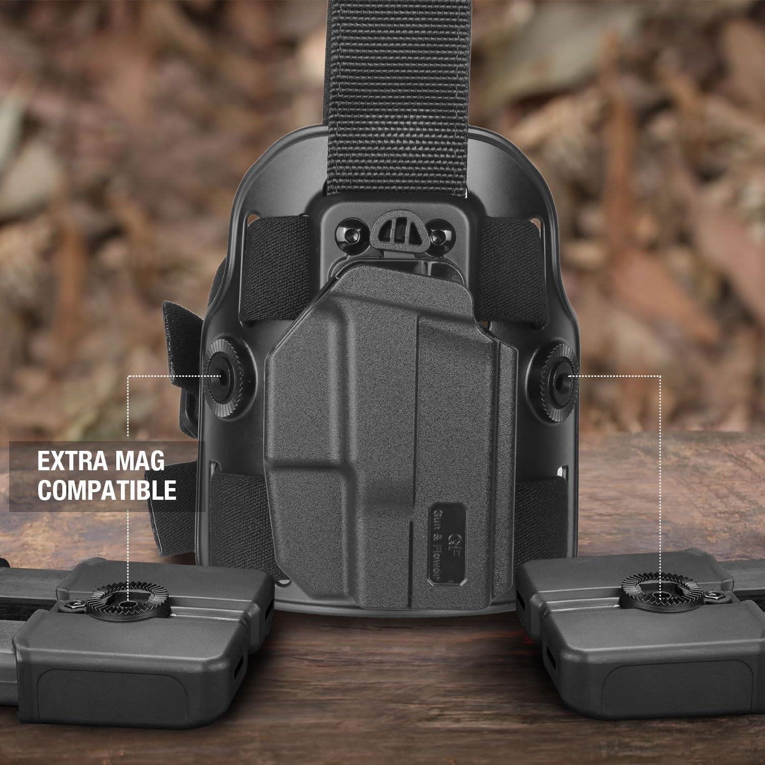 Level II G2C Drop Leg Holster Compatible with Taurus G2C/G3C, Taurus Millennium G2 PT111/PT140, Polymer Drop Leg Platform Holster, Thumb Release Holster GUN & FLOWER
