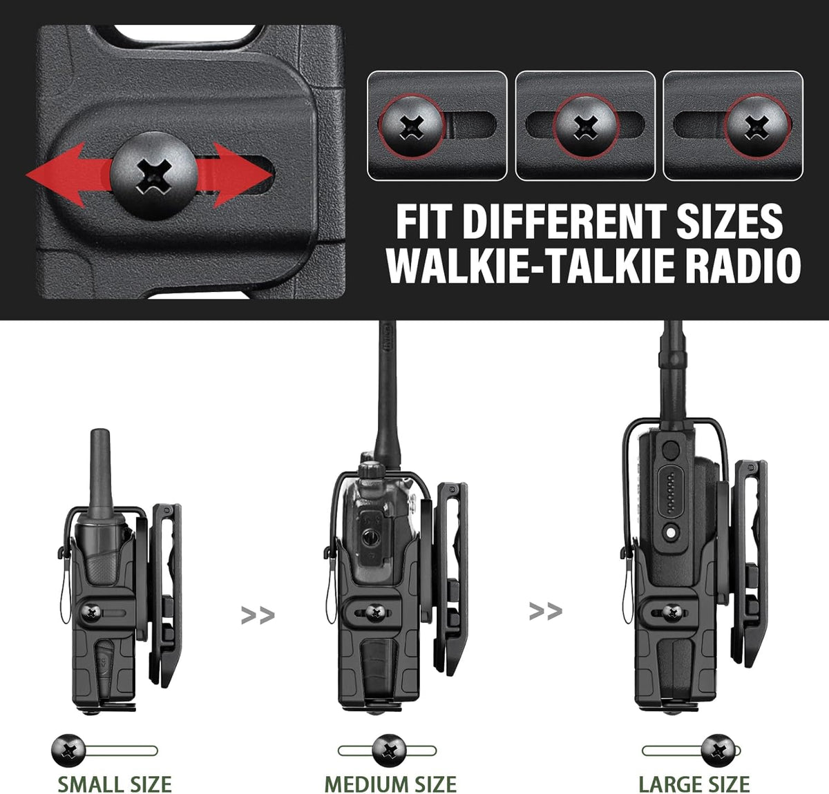 GUN & FLOWER Belt Clip – Durable Black for Secure Fit, Radios, Easy Attachment for Tactical, Outdoor, and Work Use - Polymerholster