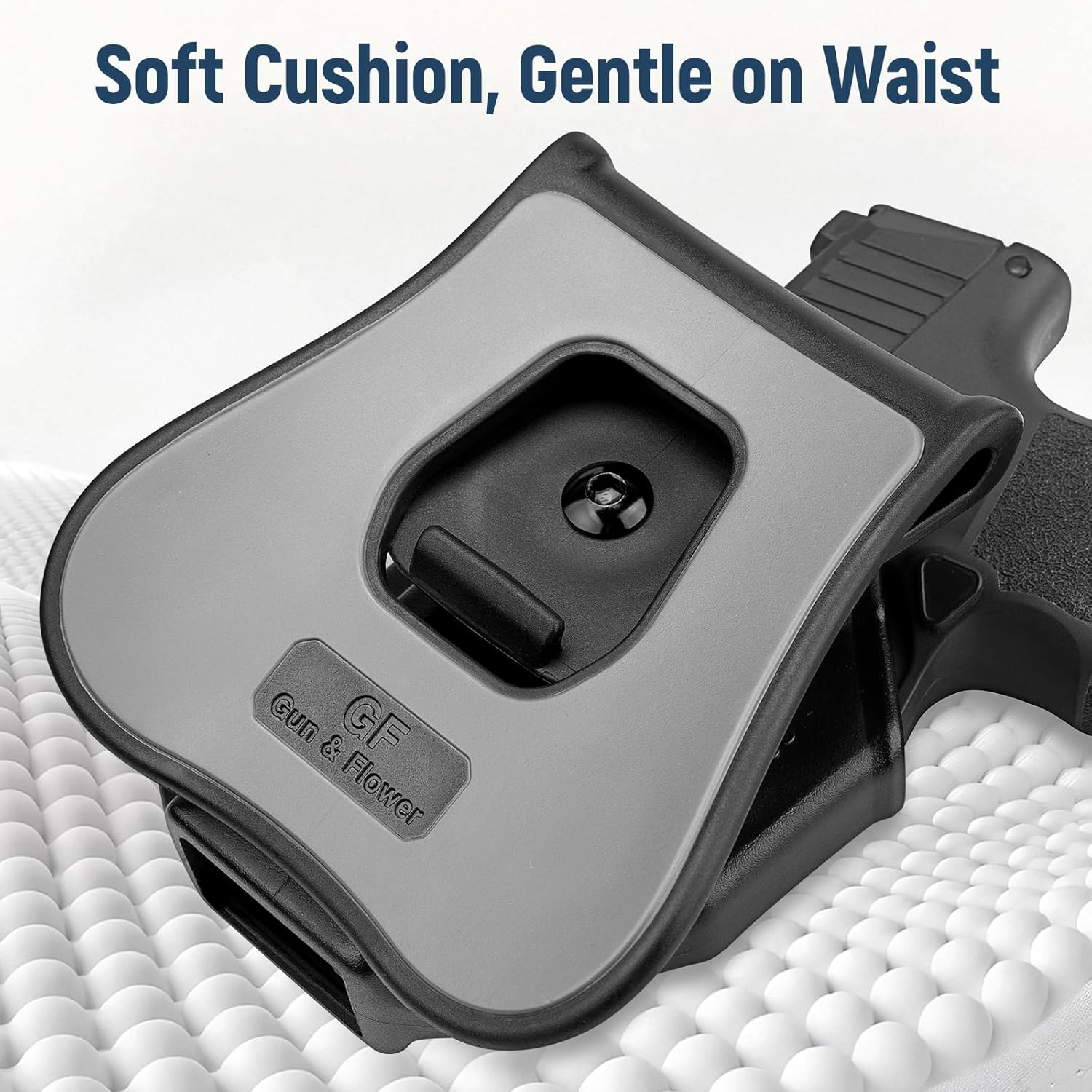 Gun & Flower OWB Paddle Holster with Silicone Backing, Compatible with P 365 / P365X / P365 SAS / P365 .380 ACP, Index Finger Release, 360° Adjustable Paddle, Outside Waistband Carry GUN & FLOWER