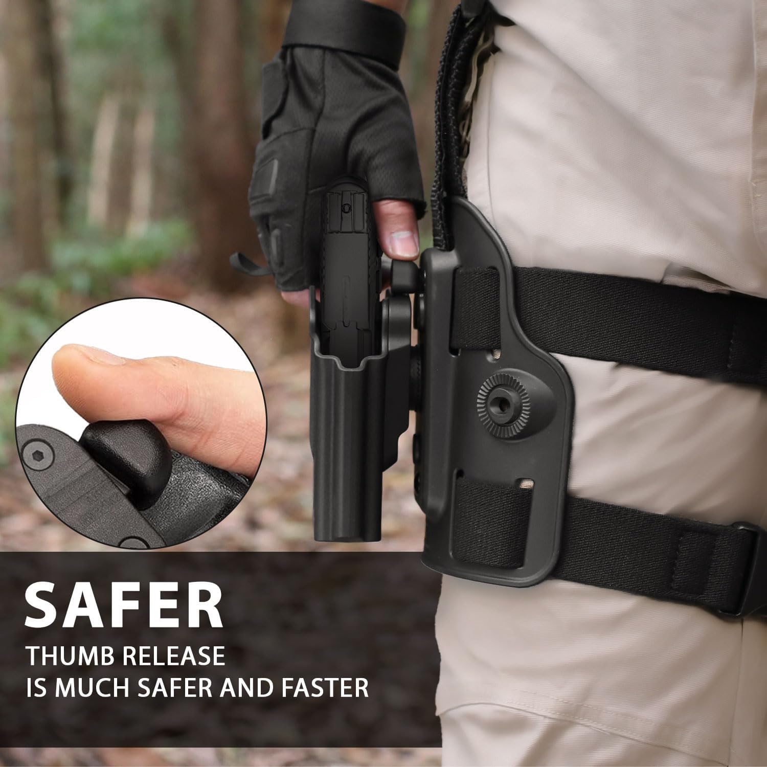 Level II G2C Drop Leg Holster Compatible with Taurus G2C/G3C, Taurus Millennium G2 PT111/PT140, Polymer Drop Leg Platform Holster, Thumb Release Holster GUN & FLOWER
