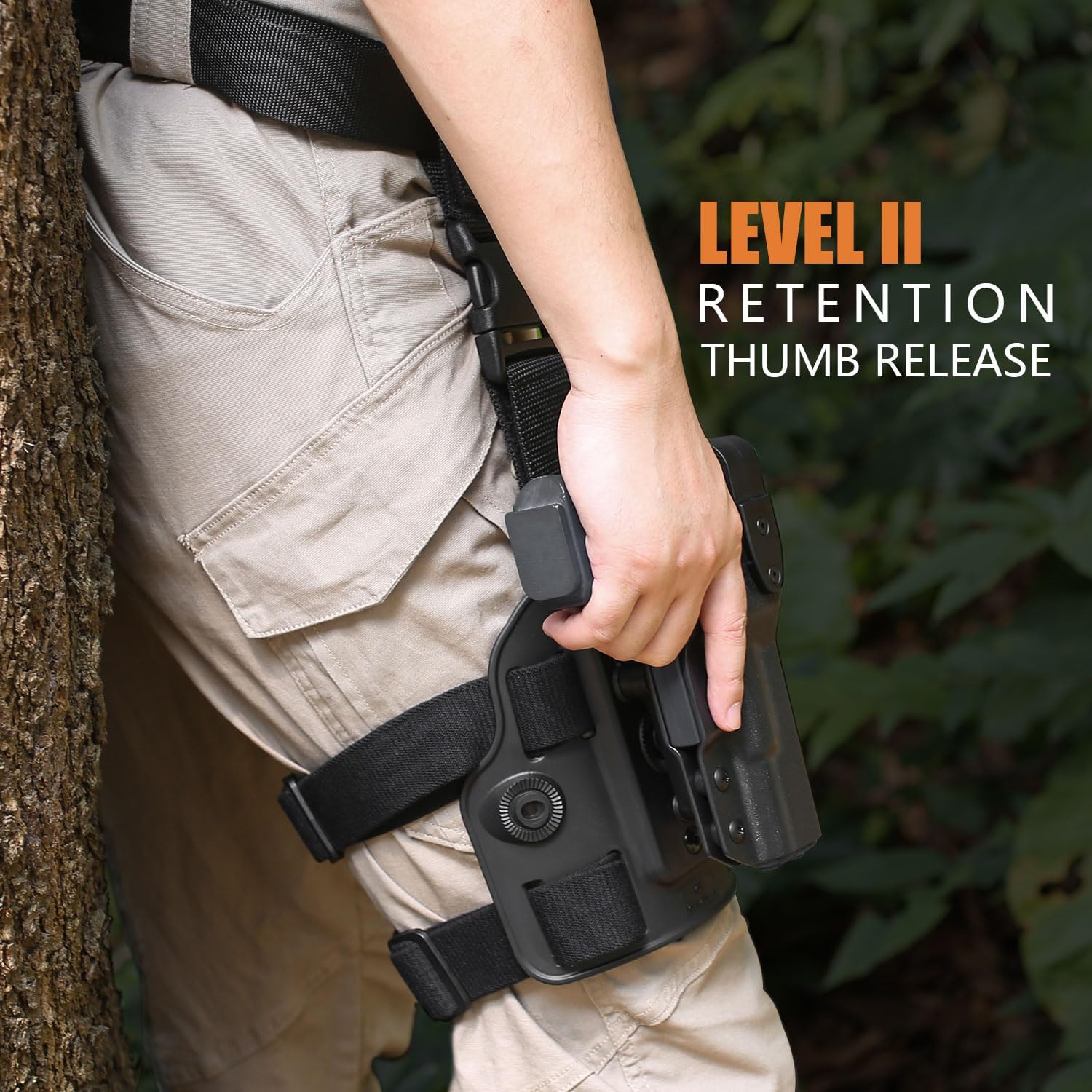 Gun & Flower Level II G17 Drop Leg Holster for Glock17/19 Gen 3-5 G22/31 Gen3-4,Glock 19X/44/45 GUN & FLOWER