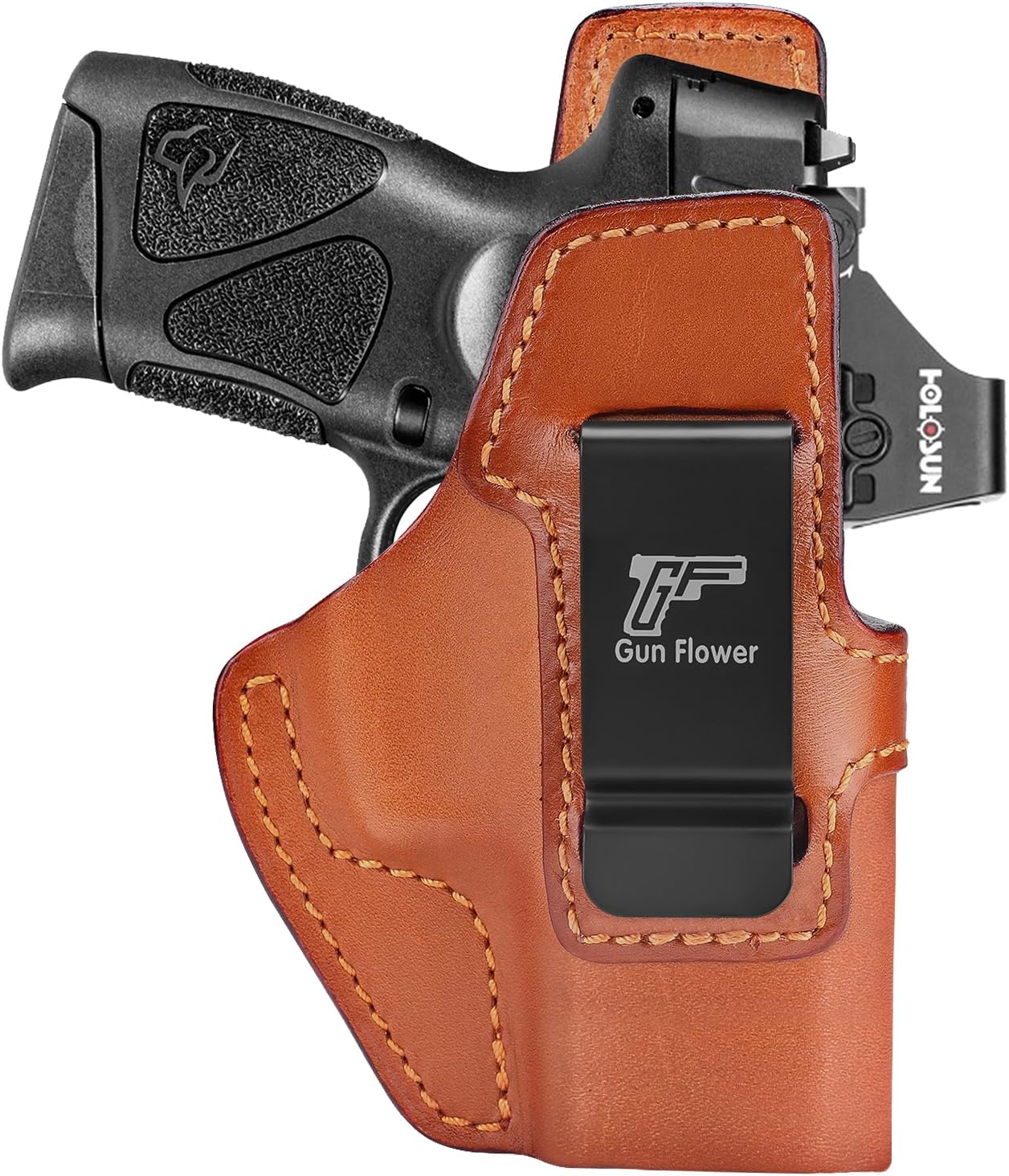 GUN & FLOWER Taurus G3C/G2C IWB Leather Holster - Premium Leather, Optic Cut & Appendix Concealed Carry, Fits 1.5"-1.75" Belts, Right Hand for G3C Toro/TX22 Compact/PT111/PT140 G2 GUN & FLOWER
