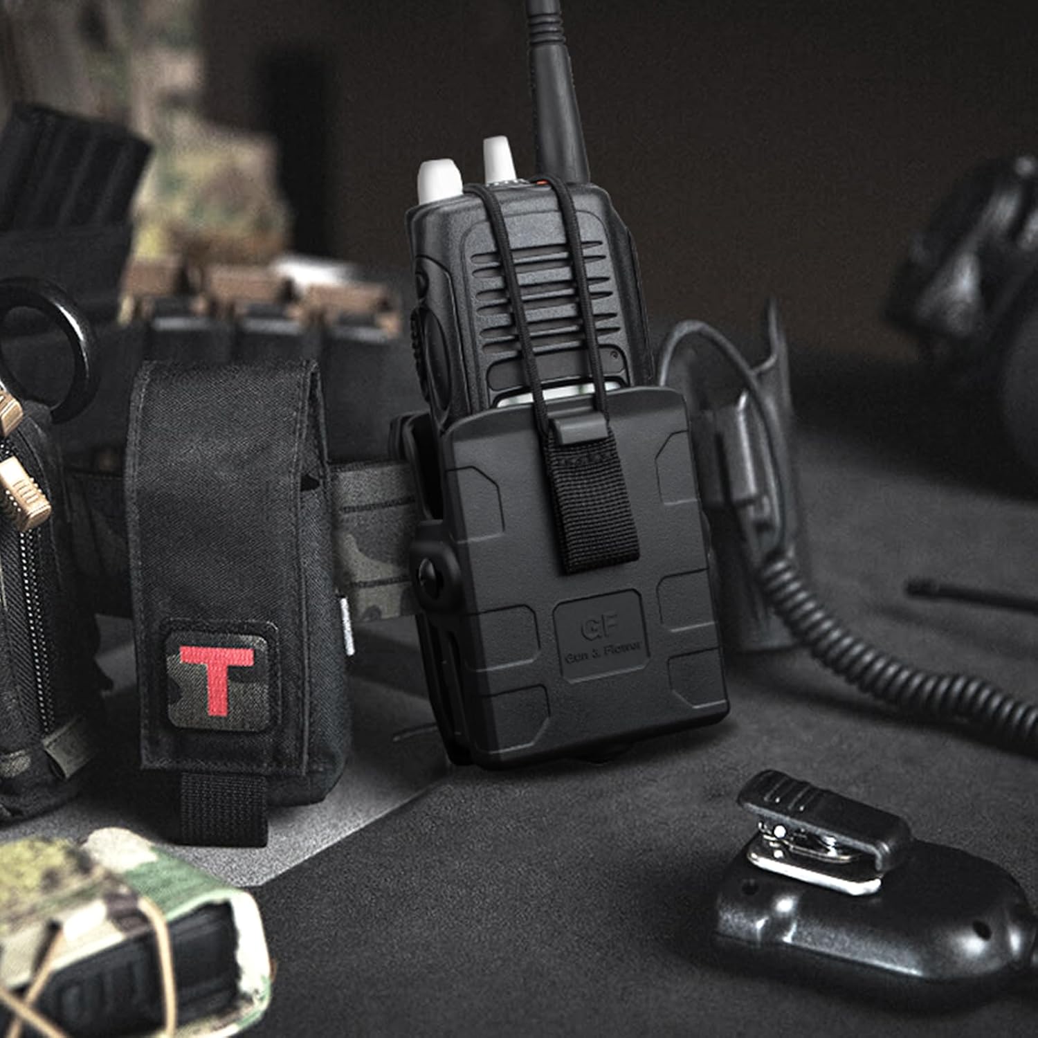 Gun & Flower Molle – Durable Black for Radios, Secure Fit, Easy Attachment for Outdoor, Tactical, and Work Use GUN & FLOWER