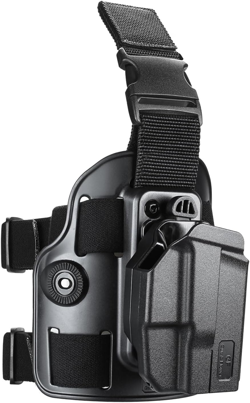 Level II G2C Drop Leg Holster Compatible with Taurus G2C/G3C, Taurus Millennium G2 PT111/PT140, Polymer Drop Leg Platform Holster, Thumb Release Holster GUN & FLOWER