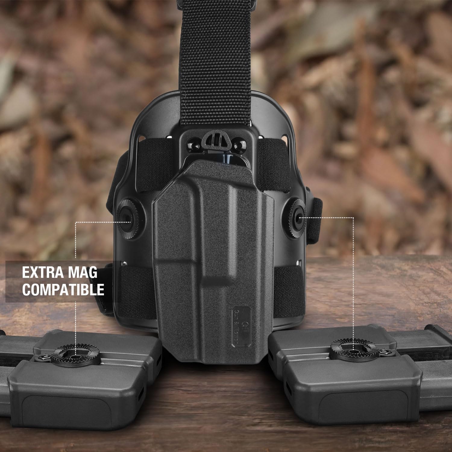 Level II Retention G17 Drop Leg Holster Compatible with G17 (Gen3-4), Not Fit G22/31 Gen5, Polymer Drop Leg Platform Holster, Thumb Release Holster GUN & FLOWER