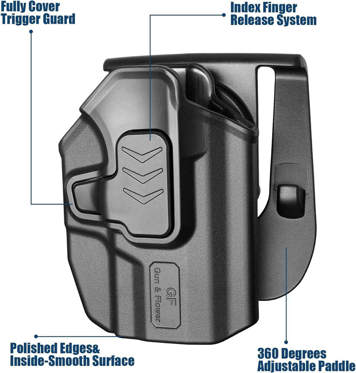 Sig Sauer P365 X-Macro OWB Paddle Holster - Level II Retention, 360° Adjustable Paddle or Duty Belt Clip, Injection Molded Polymer Outside Waistband, Right Hand