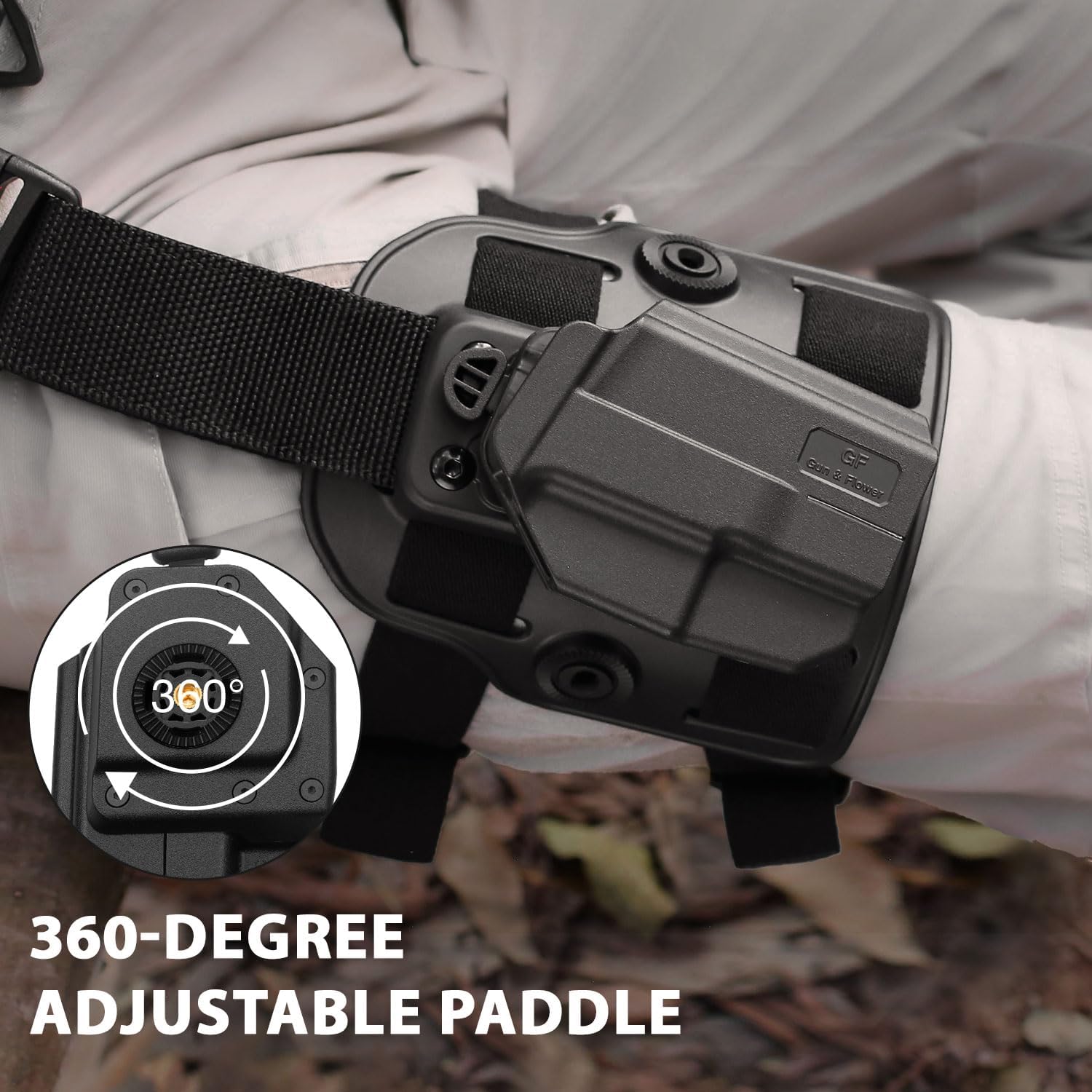 Level II G2C Drop Leg Holster Compatible with Taurus G2C/G3C, Taurus Millennium G2 PT111/PT140, Polymer Drop Leg Platform Holster, Thumb Release Holster GUN & FLOWER