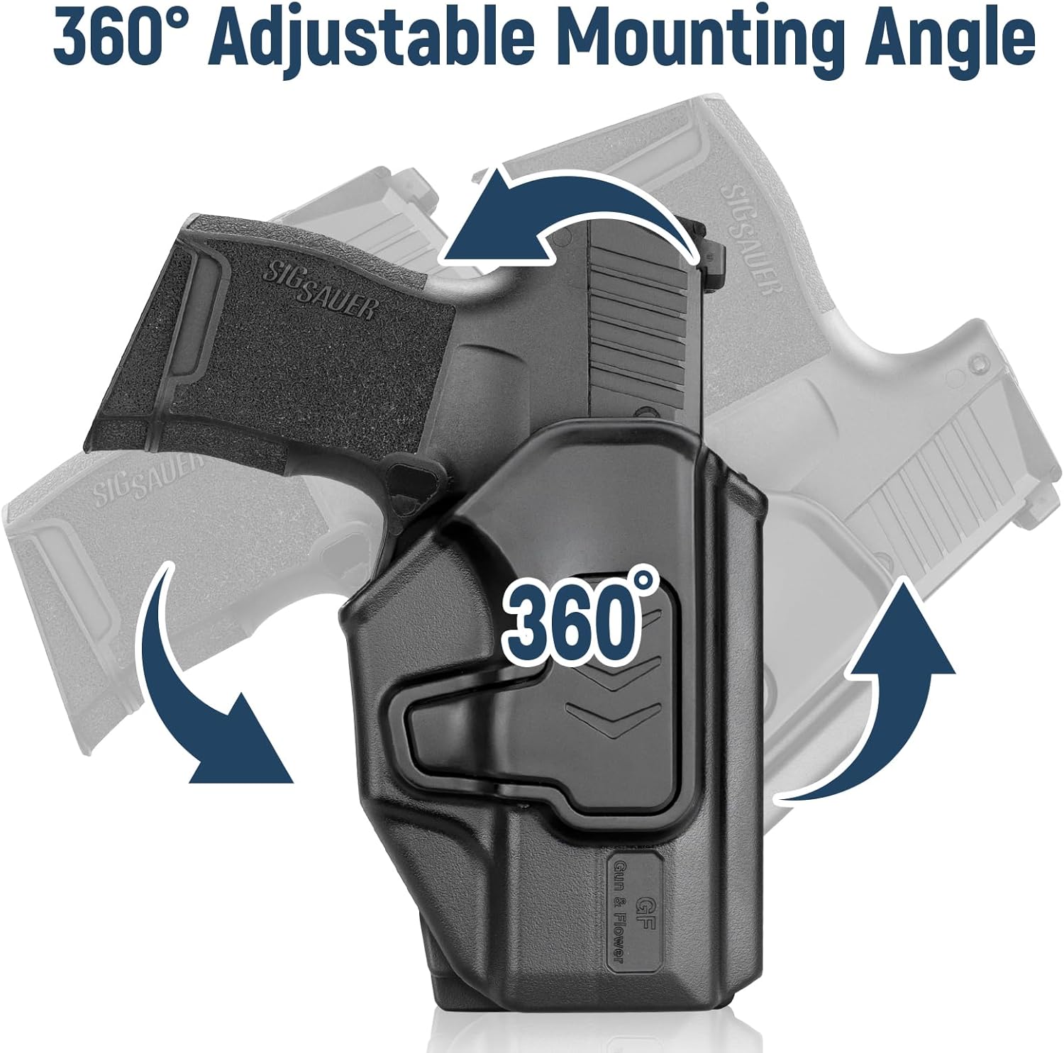 Gun & Flower P365 Holster with Molle Adapter, OWB Holster for Sig Sauer P365X / P 365 SAS / P365 .380, Index Release, Adjustable Cant, Right Hand GUN & FLOWER