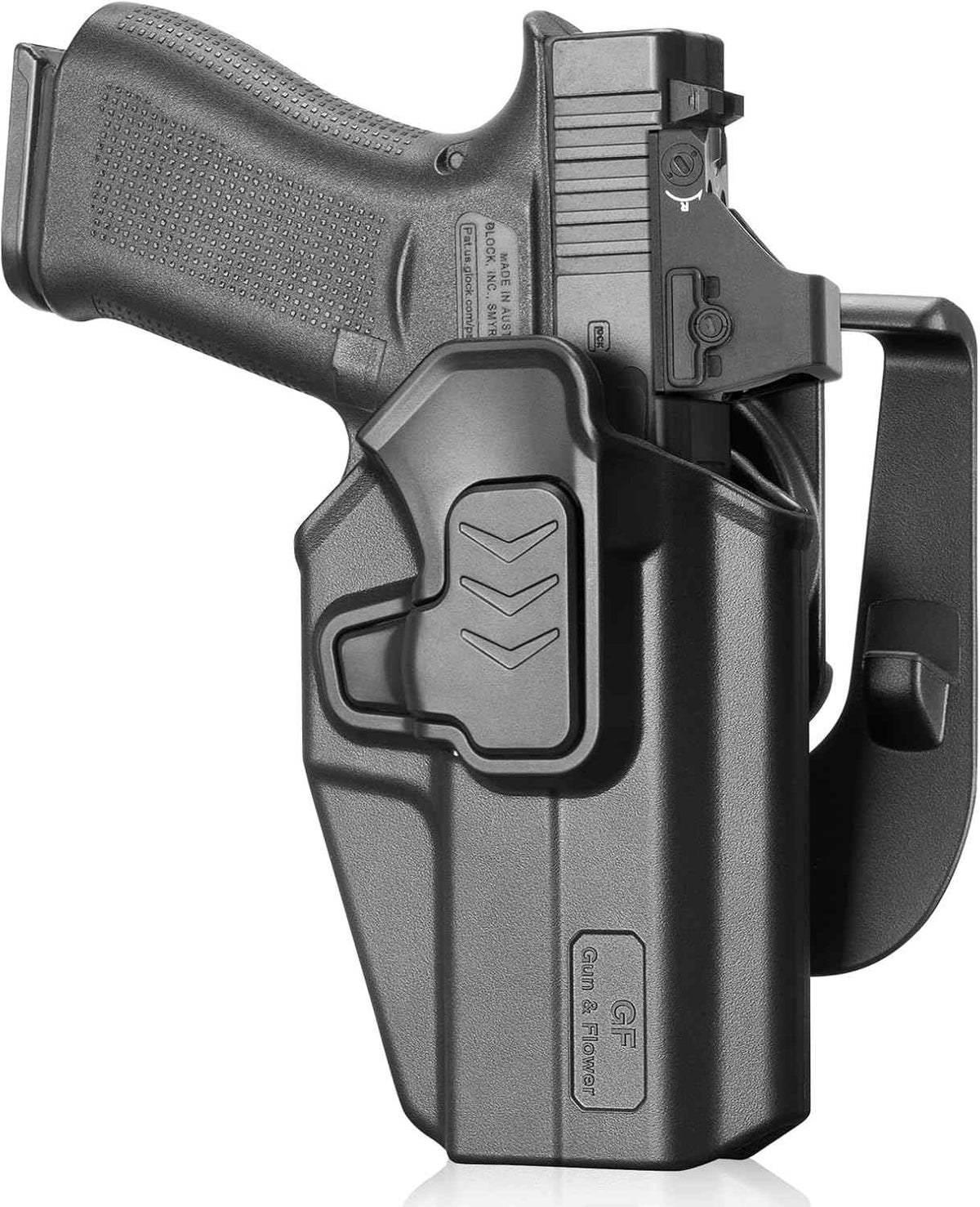 Glock 43 / 43X / 48 OWB Paddle Holster (MOS & Rail Versions) - Level II Retention, Fits G43X MOS with/without Rail, Multiple Attachment Options, Right Hand