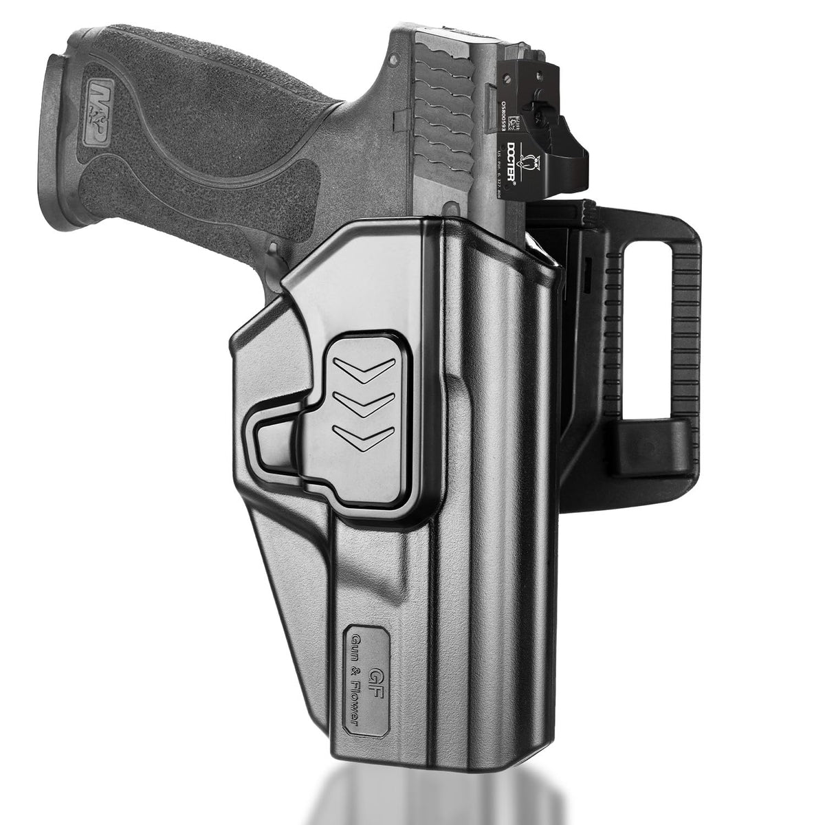 SD9VE & SD40VE Holster, Outside Waistband Holster for S&W SD9 VE & SD40 VE Pistol, Level II Retention, Index Finger Released, Angle adj, Quick Mounting/Dismounting, Right Hand, Fit 1.5-2.0''Belt - Gunflowerholsters