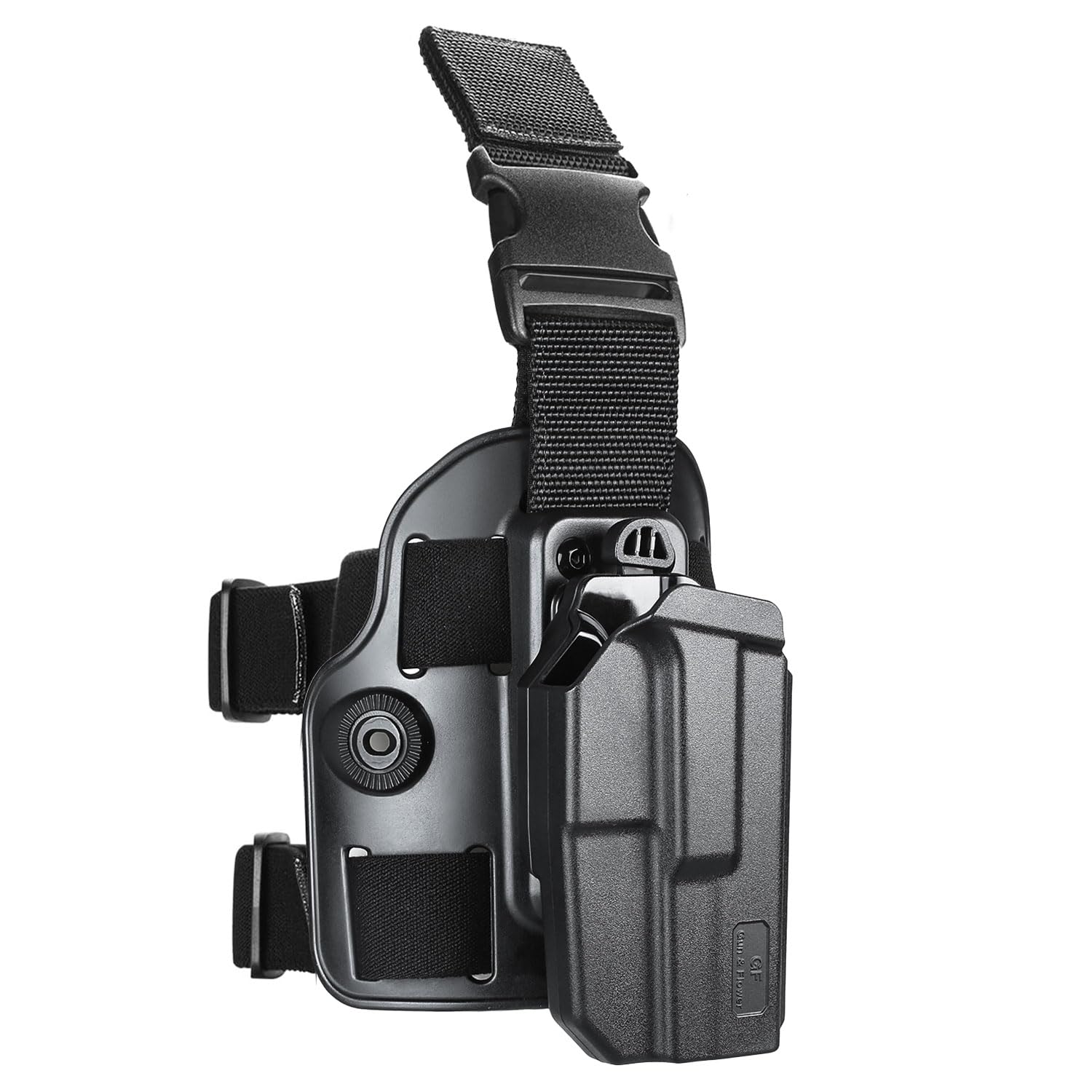 Level II Retention G17 Drop Leg Holster Compatible with G17 (Gen3-4), Not Fit G22/31 Gen5, Polymer Drop Leg Platform Holster, Thumb Release Holster GUN & FLOWER