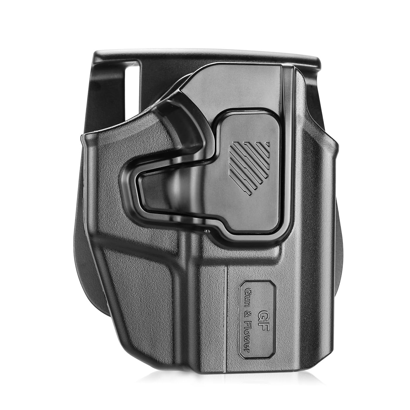 Universal OWB Holster, Compact Size Universal Holster for G3C /P365 Xmacro/M&P Shield Plus/G43 G43X MOS/Hellcat Pro/XDS/9mm/380 Shield EZ,Index Finger Release System,Adj Cant/Retention,Right Hand GUN & FLOWER