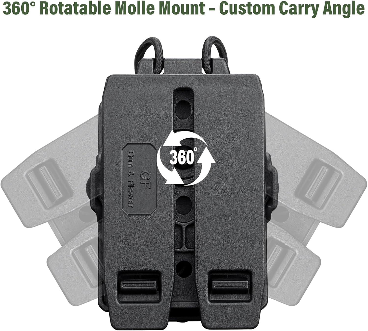 Gun & Flower Molle – Durable Black for Radios, Secure Fit, Easy Attachment for Outdoor, Tactical, and Work Use GUN & FLOWER