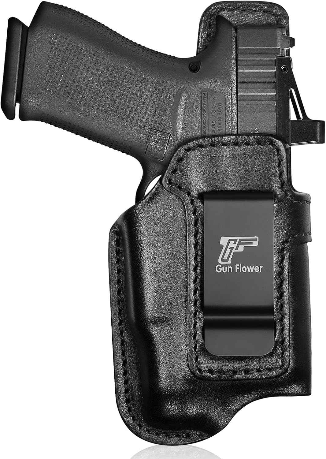 IWB Leather Holster for Glock 43X w/TLR-7X Sub, TLR-7 HL-X Sub & TLR-7 Sub | Also Fits PSA Dagger Micro, Fits Glock 43X MOS & 43X with Rail Only, Optic-Ready Cut, Fits 1.5"-1.75" Belts, Right Hand