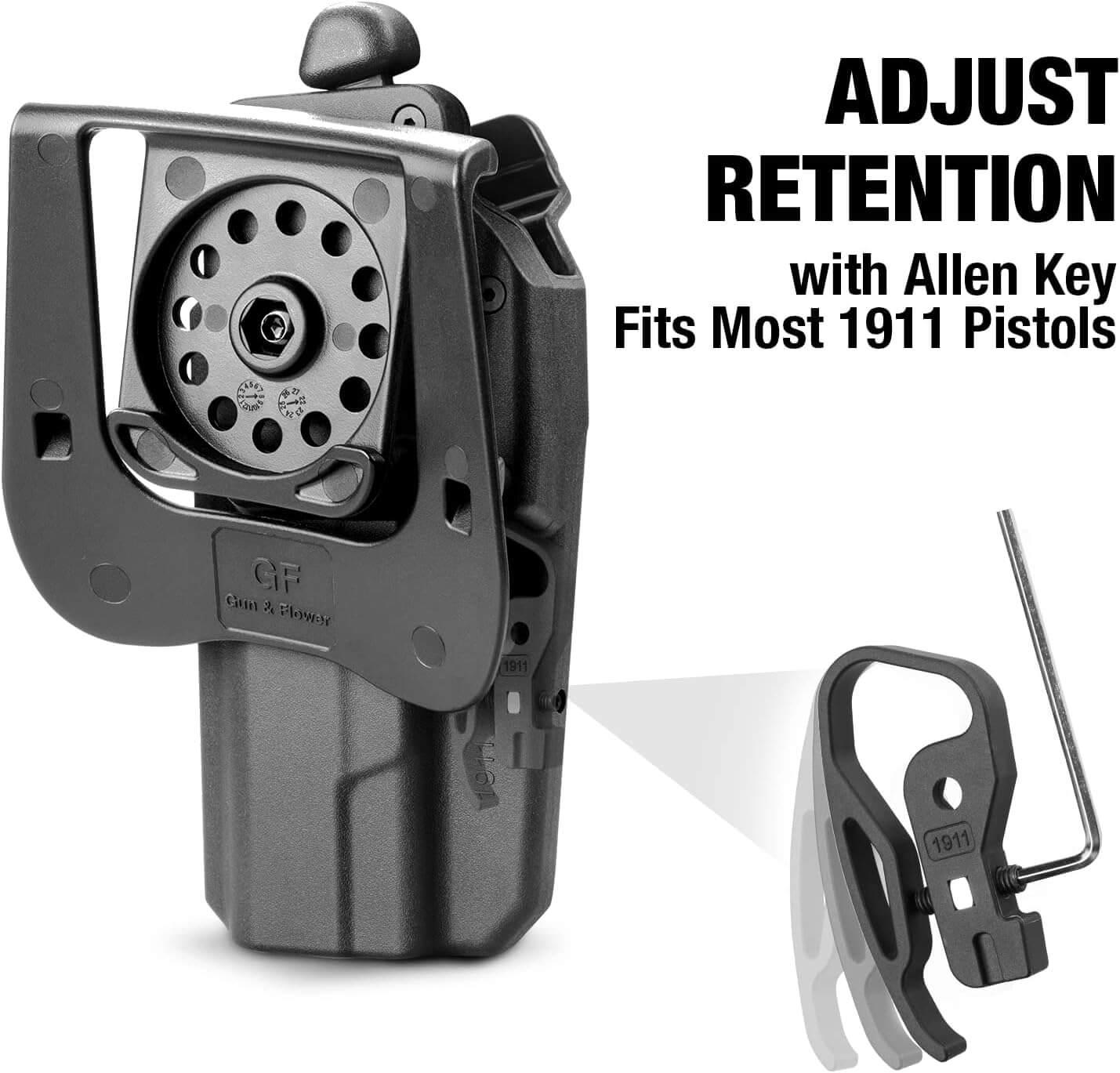 1911 Thumb Release Polymer OWB Paddle Holster, Right Hand | Gun & Flower Gun & Flower