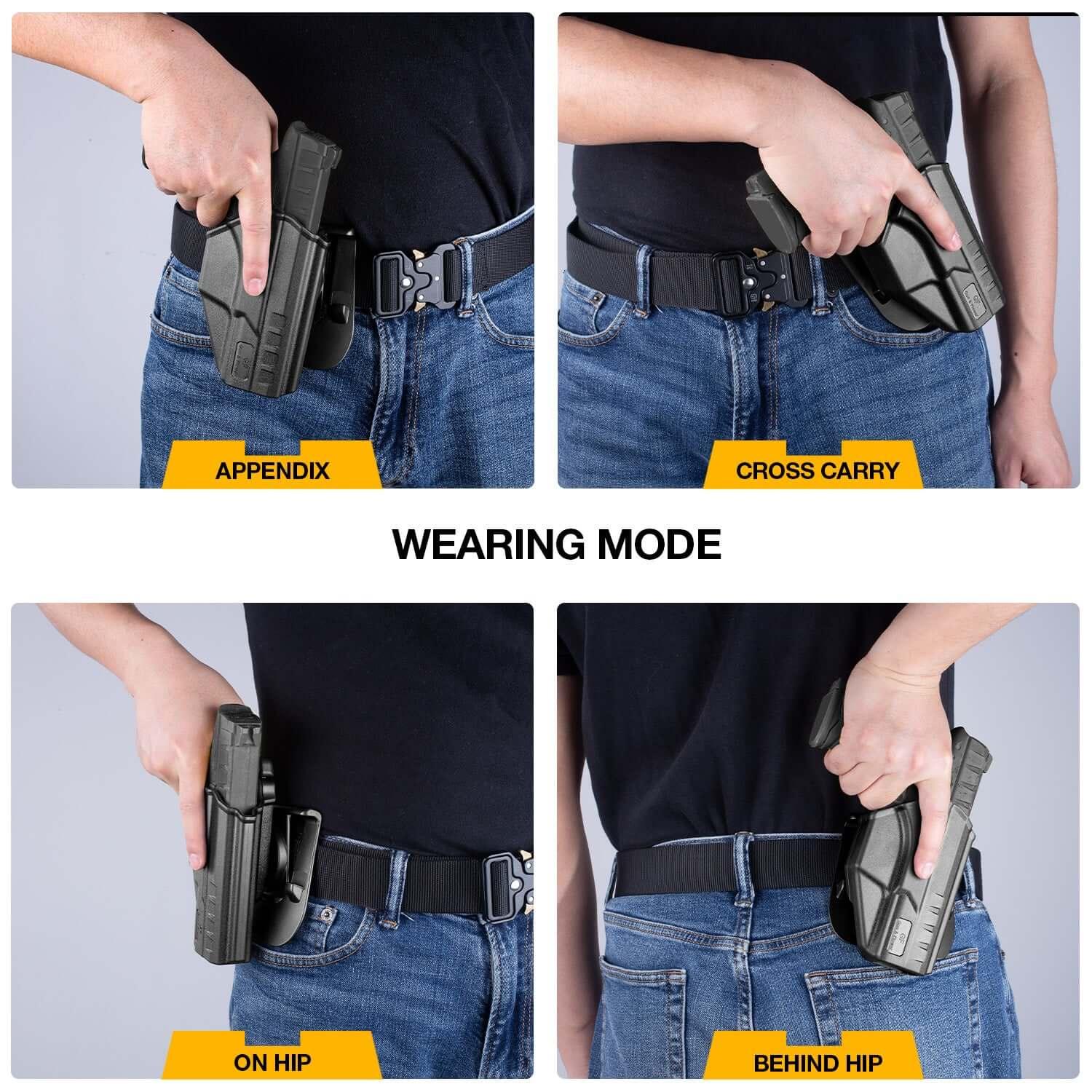 Beretta APX Holster, Thumb OWB Holster Fit Beretta APX Full Size 9mm, 40, Level II Retention/360 Degrees Adjustable Right Hand|Gun & Flower polymerholster