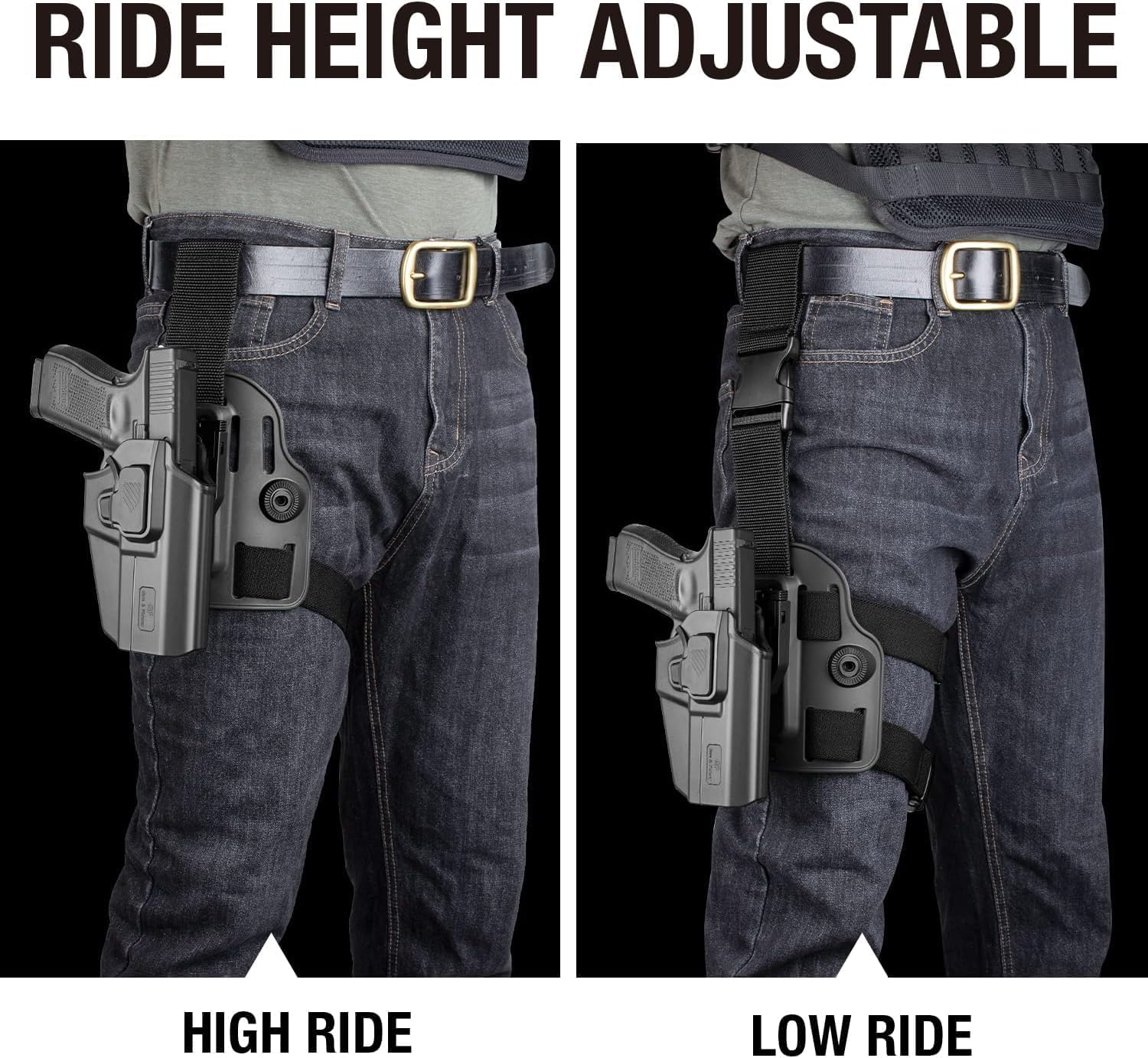Level II Drop Leg Holster, Universal Holster for Sub-Compact Pistol, Fits Glock 43X MOS, G43X, Sig P365 XMacro P365XL P365, Taurus G3C G2C GX4, SCCY CPX 2 Gen3, Hellcat Pro, Ruger Security 9 SR9 GUN & FLOWER