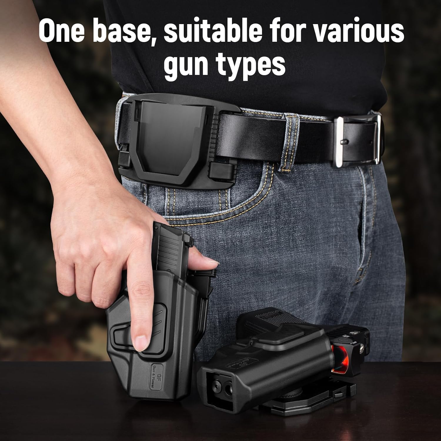 Gun & Flower P365 Quick Release Holster, OWB Holster for Sig Sauer P365X / P 365 SAS / P365 .380 ACP, Fast Detach Base, Index Finger Release, Adjustable Cant, Not for XL/XMacro GUN & FLOWER