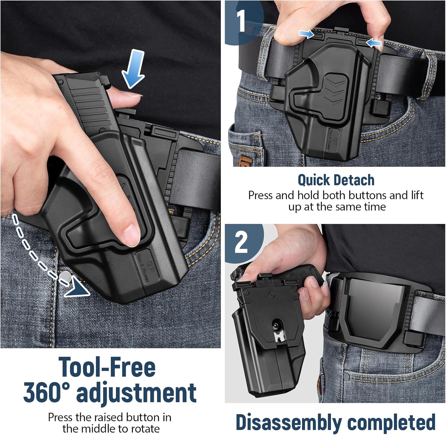Gun & Flower P365 Quick Release Holster, OWB Holster for Sig Sauer P365X / P 365 SAS / P365 .380 ACP, Fast Detach Base, Index Finger Release, Adjustable Cant, Not for XL/XMacro GUN & FLOWER