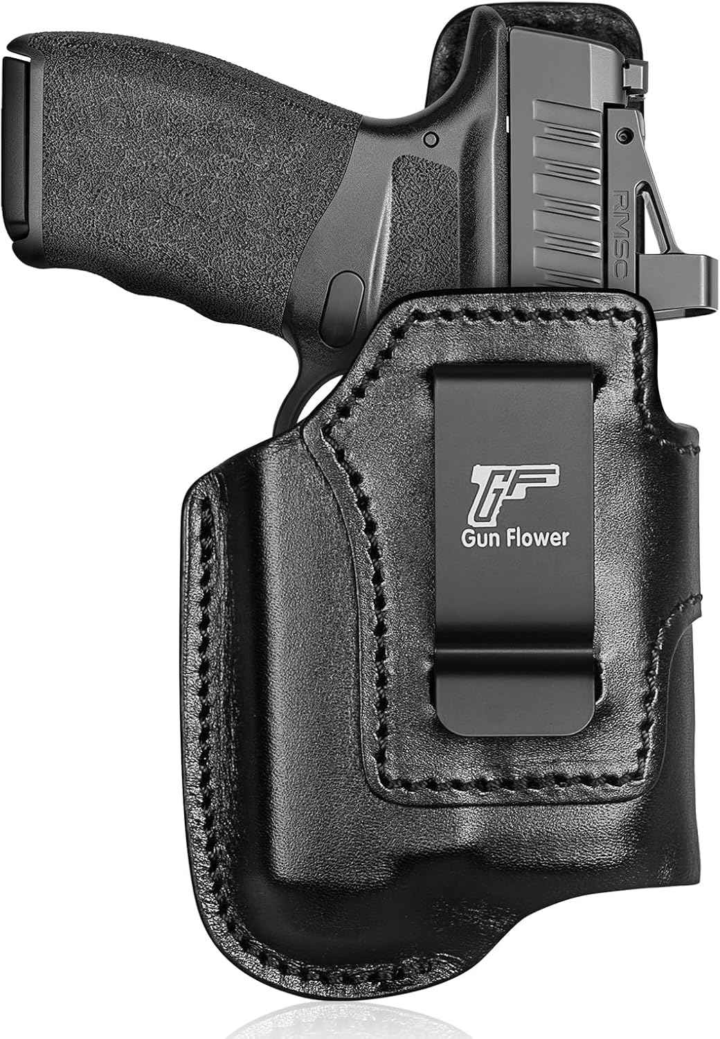 Hellcat Pro IWB Black Leather Holster w/Olight Baldr S / Baldr Mini / RL Mini - Light-Bearing Optic Cut, Fits Hellcat Pro OSP / Comp / Threaded, 1.5"-1.75" Belts, Right Hand