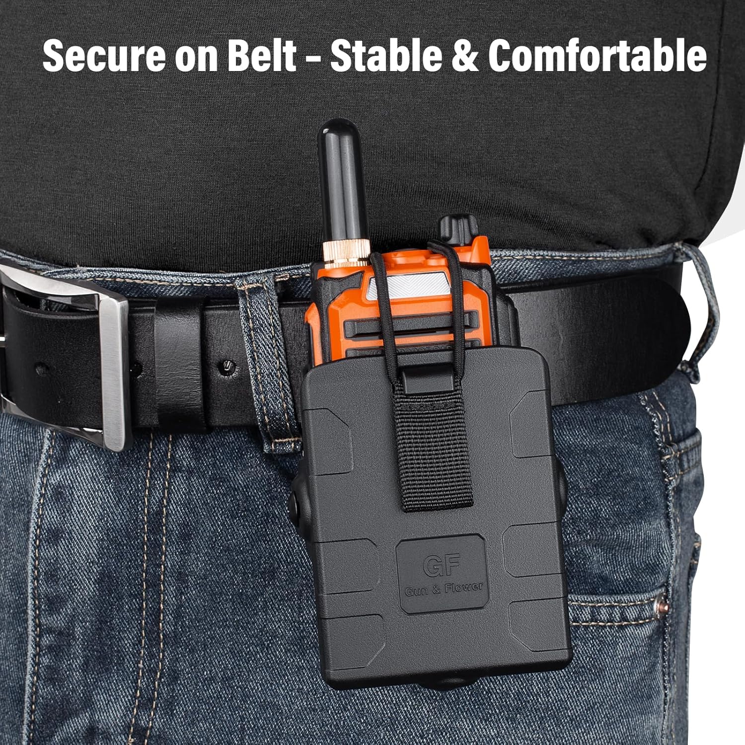 GUN & FLOWER Belt Clip – Durable Black for Secure Fit, Radios, Easy Attachment for Tactical, Outdoor, and Work Use polymerholster