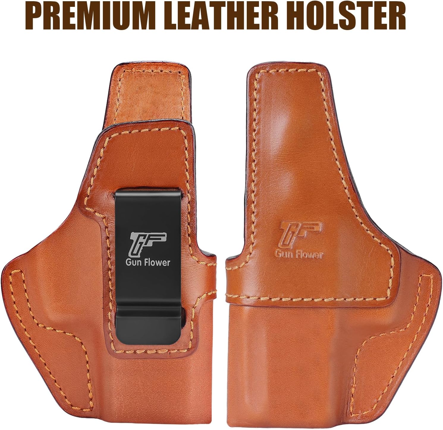 GUN & FLOWER Taurus G3C/G2C IWB Leather Holster - Premium Leather, Optic Cut & Appendix Concealed Carry, Fits 1.5"-1.75" Belts, Right Hand for G3C Toro/TX22 Compact/PT111/PT140 G2 GUN & FLOWER