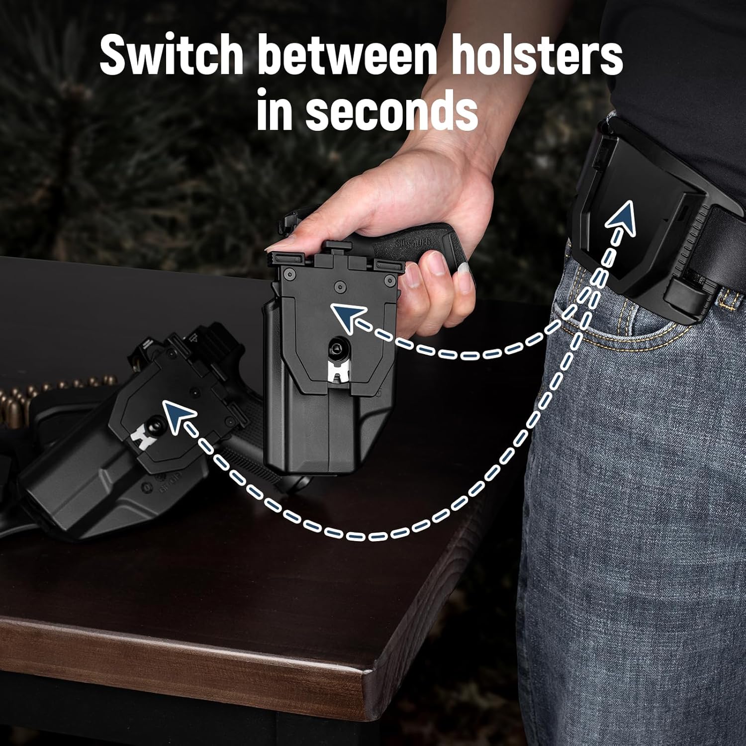 Gun & Flower P365 Quick Release Holster, OWB Holster for Sig Sauer P365X / P 365 SAS / P365 .380 ACP, Fast Detach Base, Index Finger Release, Adjustable Cant, Not for XL/XMacro GUN & FLOWER