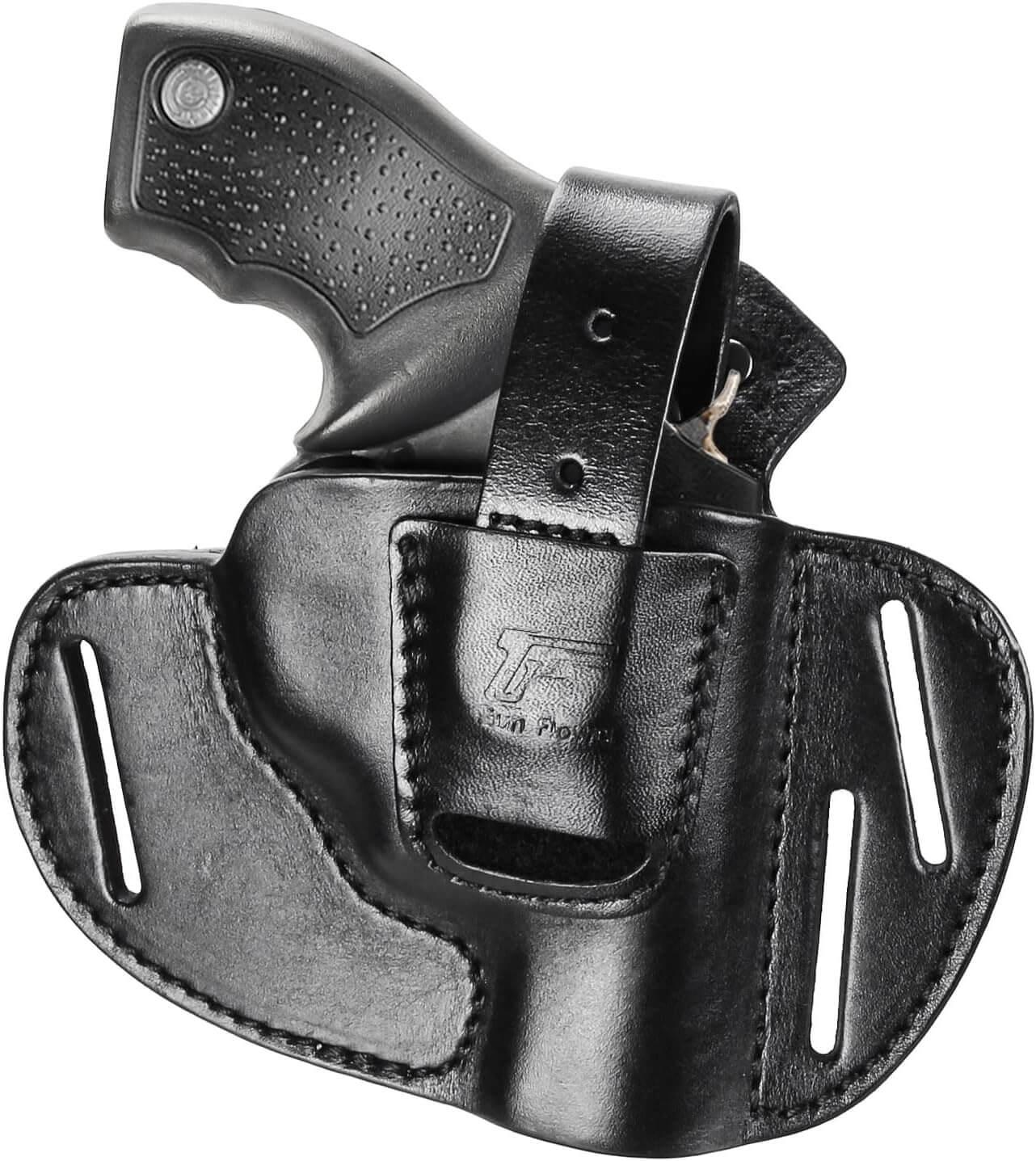 Leather Holster for J-Frame & .38 Special Snub Nose Revolvers Gun & Flower