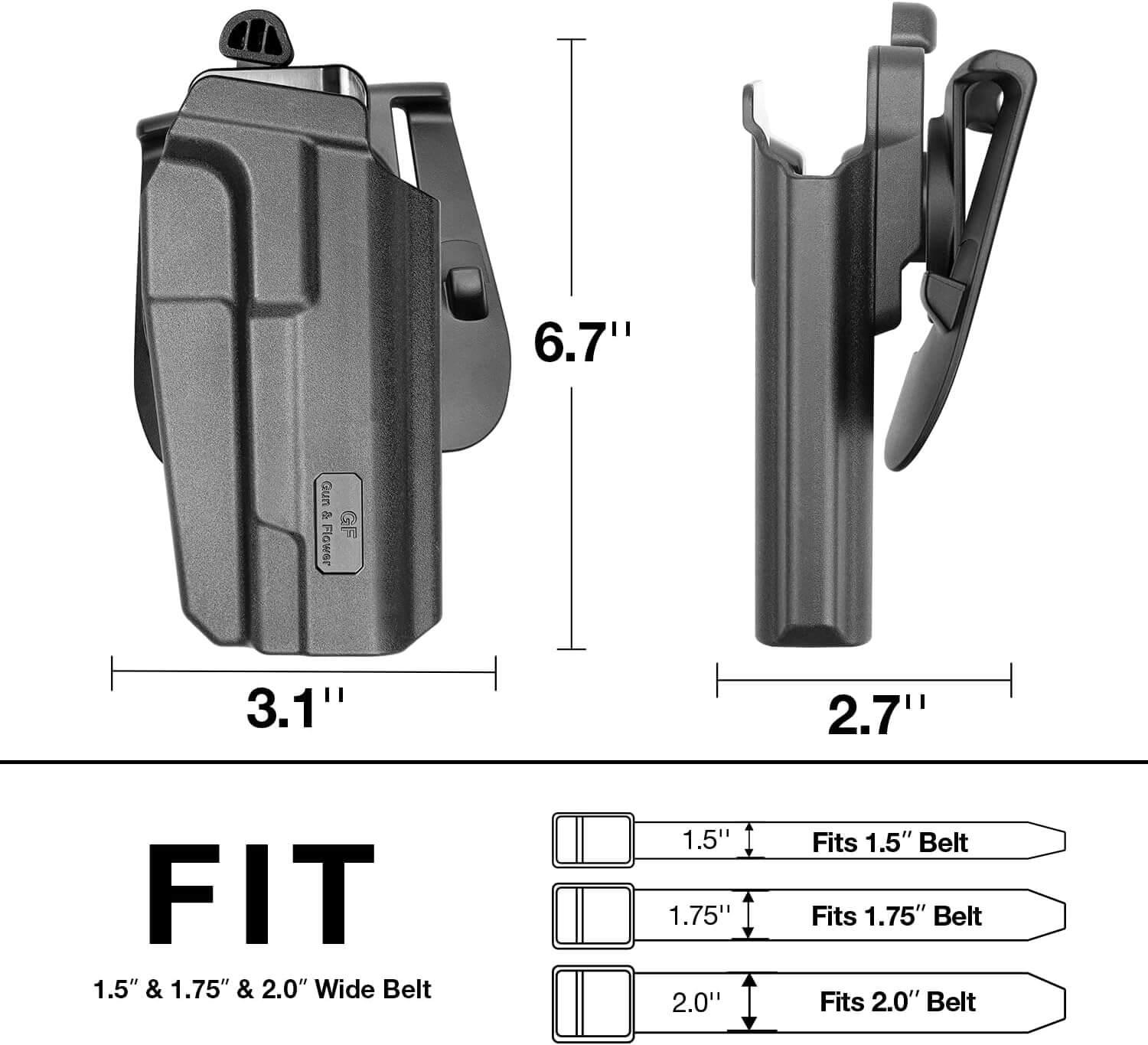 1911 Thumb Release Polymer OWB Paddle Holster, Right Hand | Gun & Flower Gun & Flower