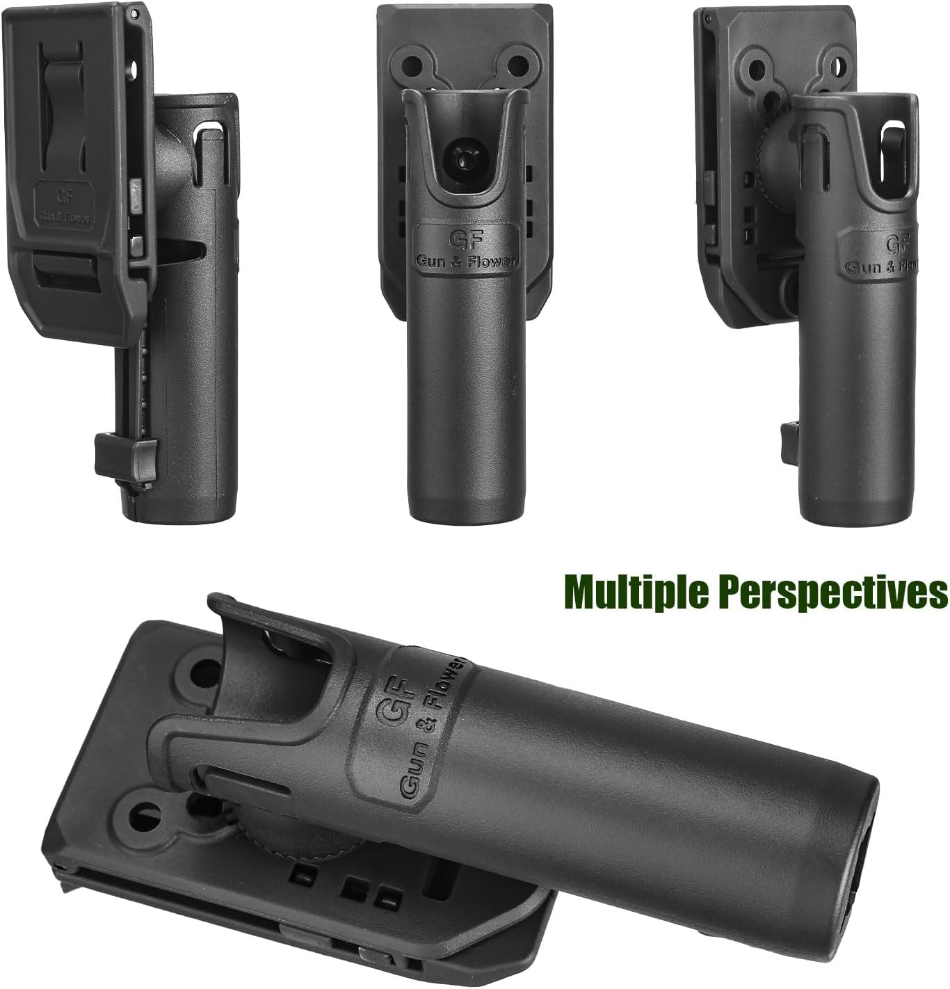 Baton Holder for 1.0 to 1.12 inch Diameter Batons, Expandable Baton Holsters for Duty Belt, 360 Degrees Rotation Tactical Swivelling Baton Pouch, Fits 1.5" 1.75" 2.0" Wide Belt polymerholster