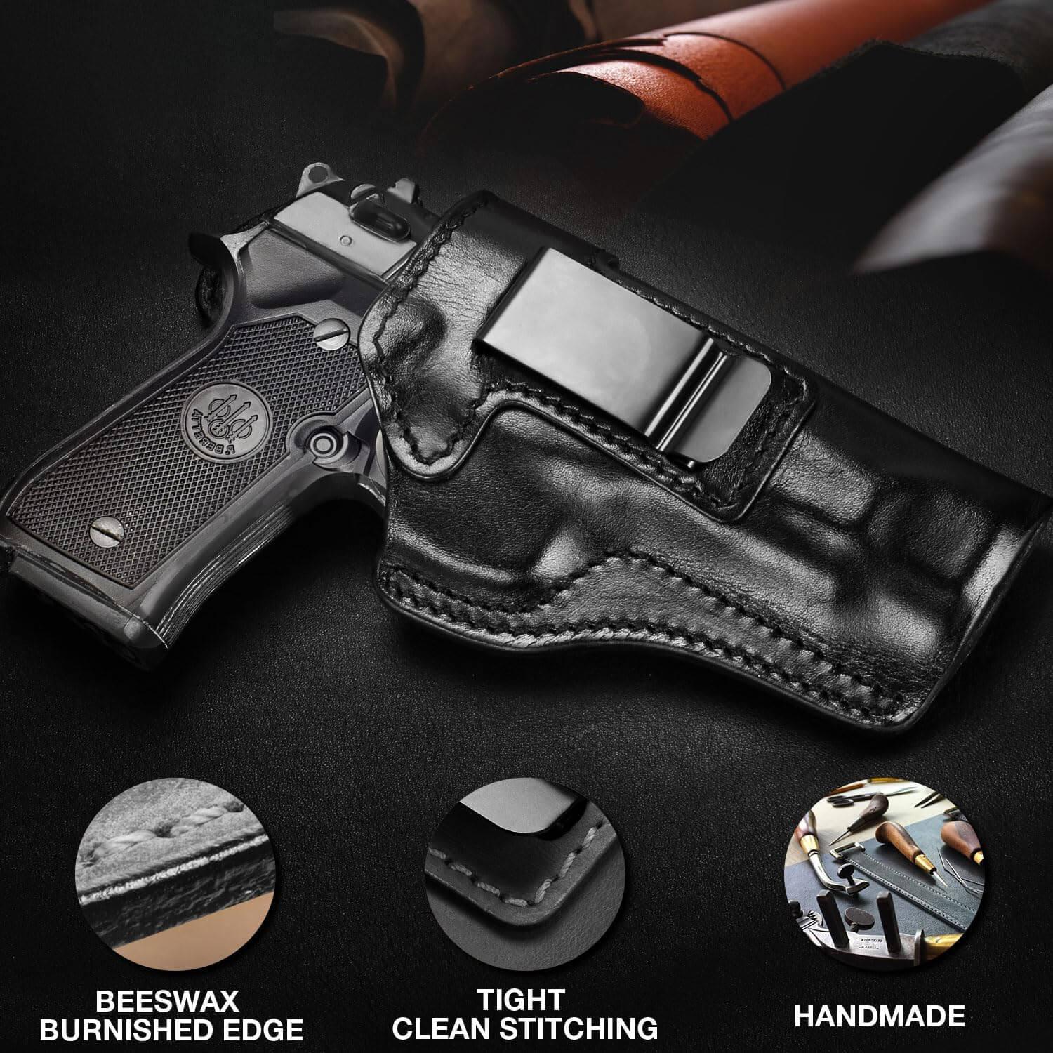 Handmade IWB Leather Holster For Beretta 92 FS|Gun & Flower Gun & Flower