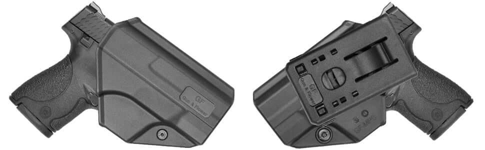 M&P Shield Holster, Polymer OWB Holster Fit Smith & Wesson M&P 9mm/.40 S&W Shield & Shield M2.0, No Button/Fast Draw/Quick Release Holster, 360 Degrees Adjustable/Trigger Lock System. Right Hand|Gun&Flower Gun & Flower