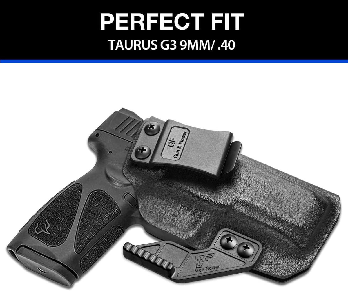 Taurus G3 IWB Kydex Holsters with Claw | Adj. Cant & Retention | Inside Waistband | Right Hand Gun & Flower