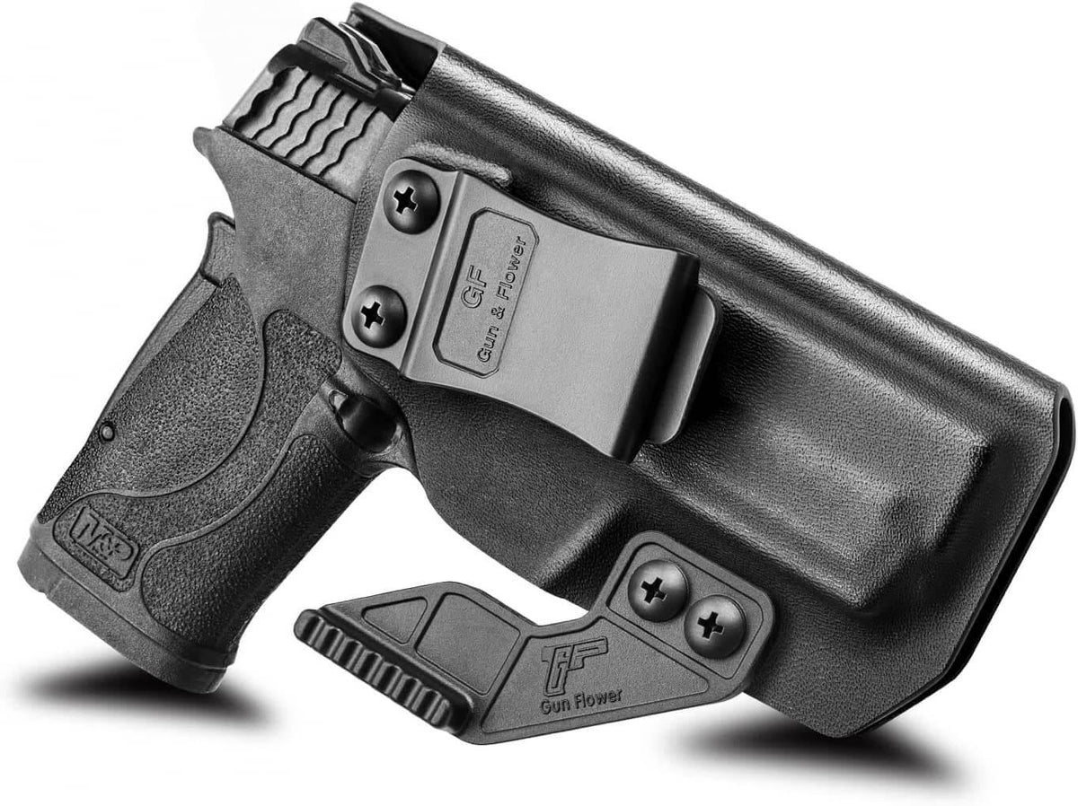 S&W M&P Shield 9mm EZ IWB Kydex Holsters with Claw Adj. Retention | Right Hand Gun & Flower