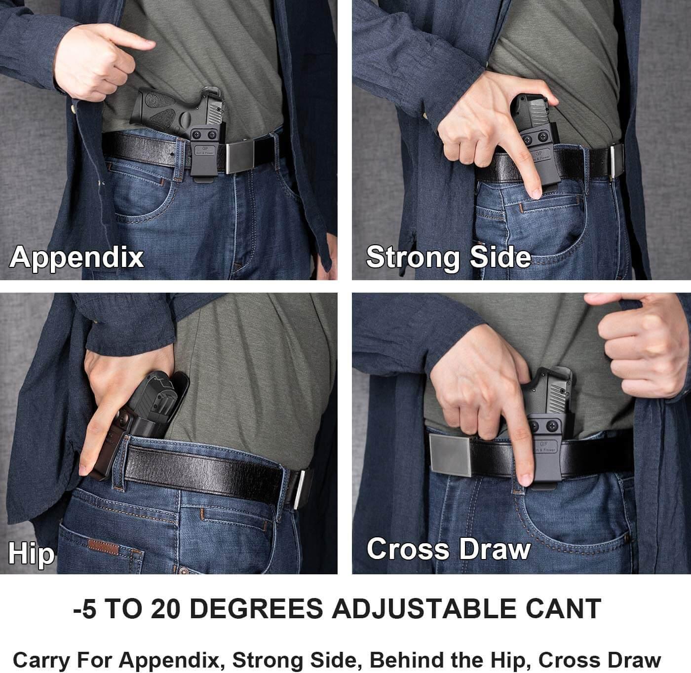 S&W M&P Shield 9mm EZ IWB Kydex Holsters with Claw Adj. Retention | Right Hand Gun & Flower