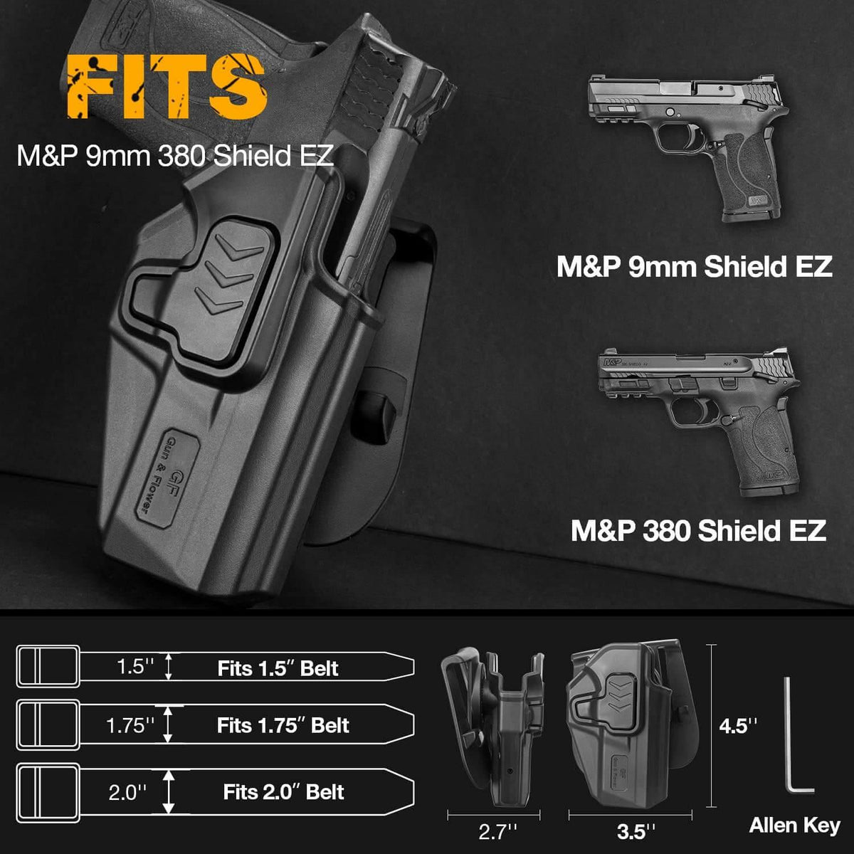 M&P Shield EZ OWB Holster for Smith & Wesson M&P 9mm 380 Shield EZ | Gun & Flower Gun & Flower