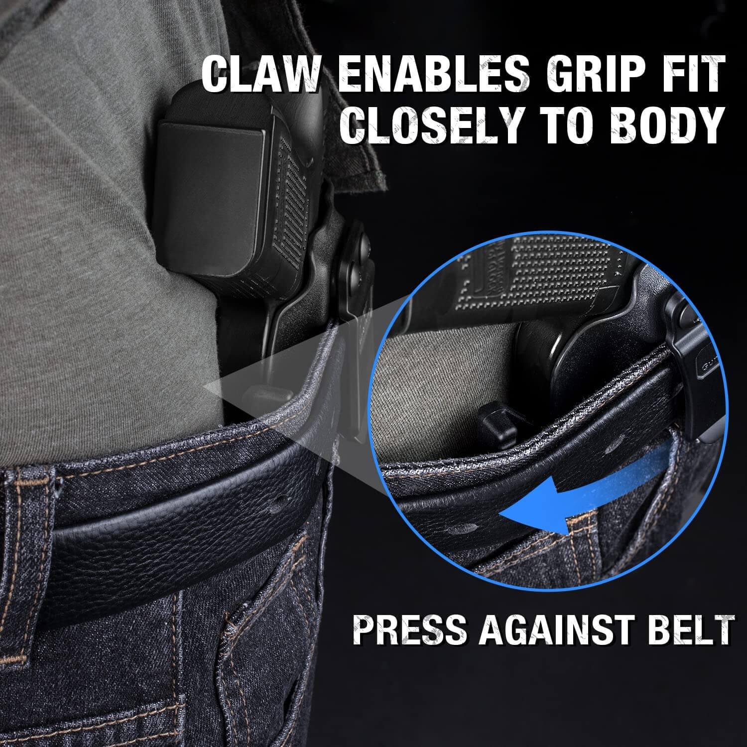 Springfield Hellcat 3" Micro-Compact IWB Kydex Holsters with Claw Adj. Retention | Right Hand Gun & Flower