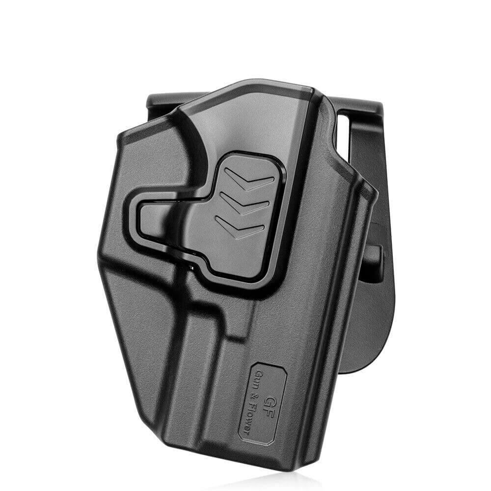 Taurus TS9 Holster, OWB Holster Fit Taurus TS9 Pistol Outside Waistband Carry Level II Retention with Index Finger Release, Right Hand Gun & Flower