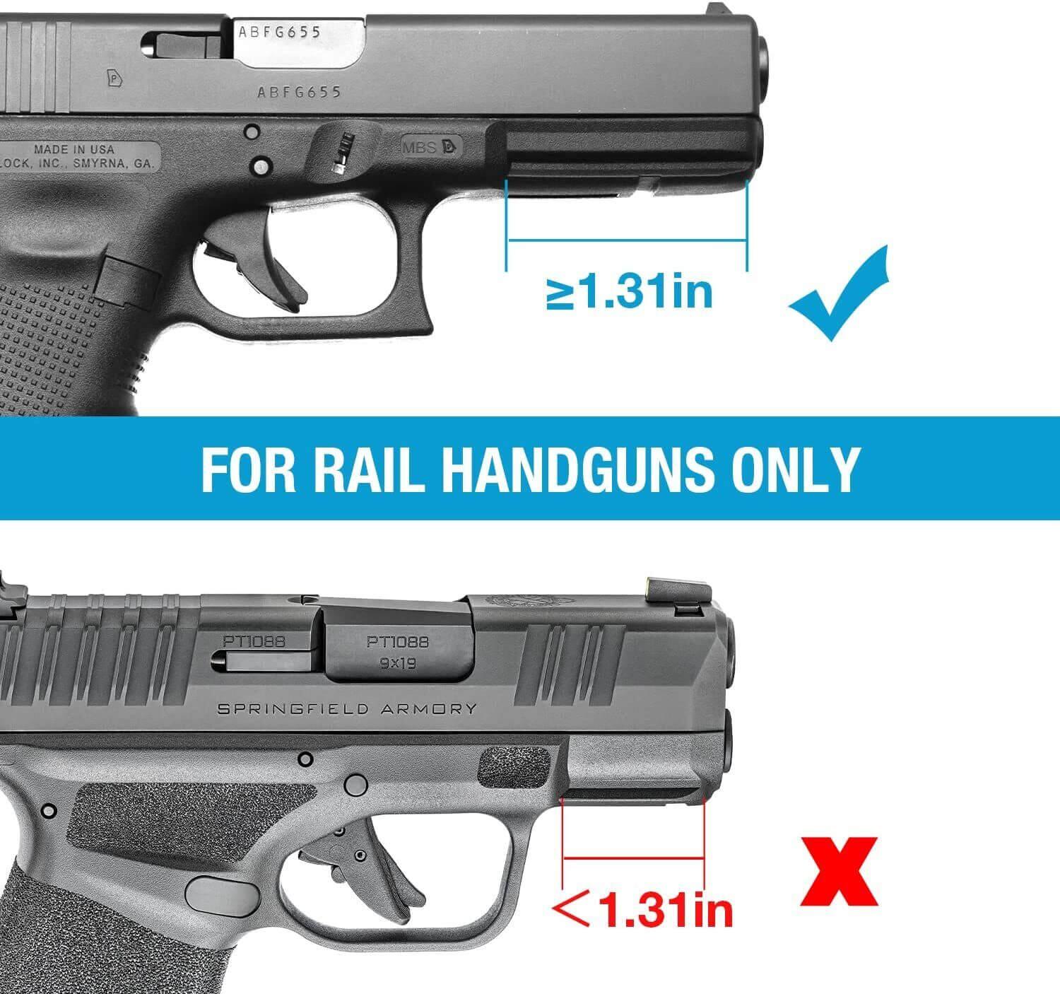 Universal Rail Gun Clip Concealed Carry Gun Clip Fit Gun w/Rail3.1 Inch and Plus | Gun & Flower Gun & Flower