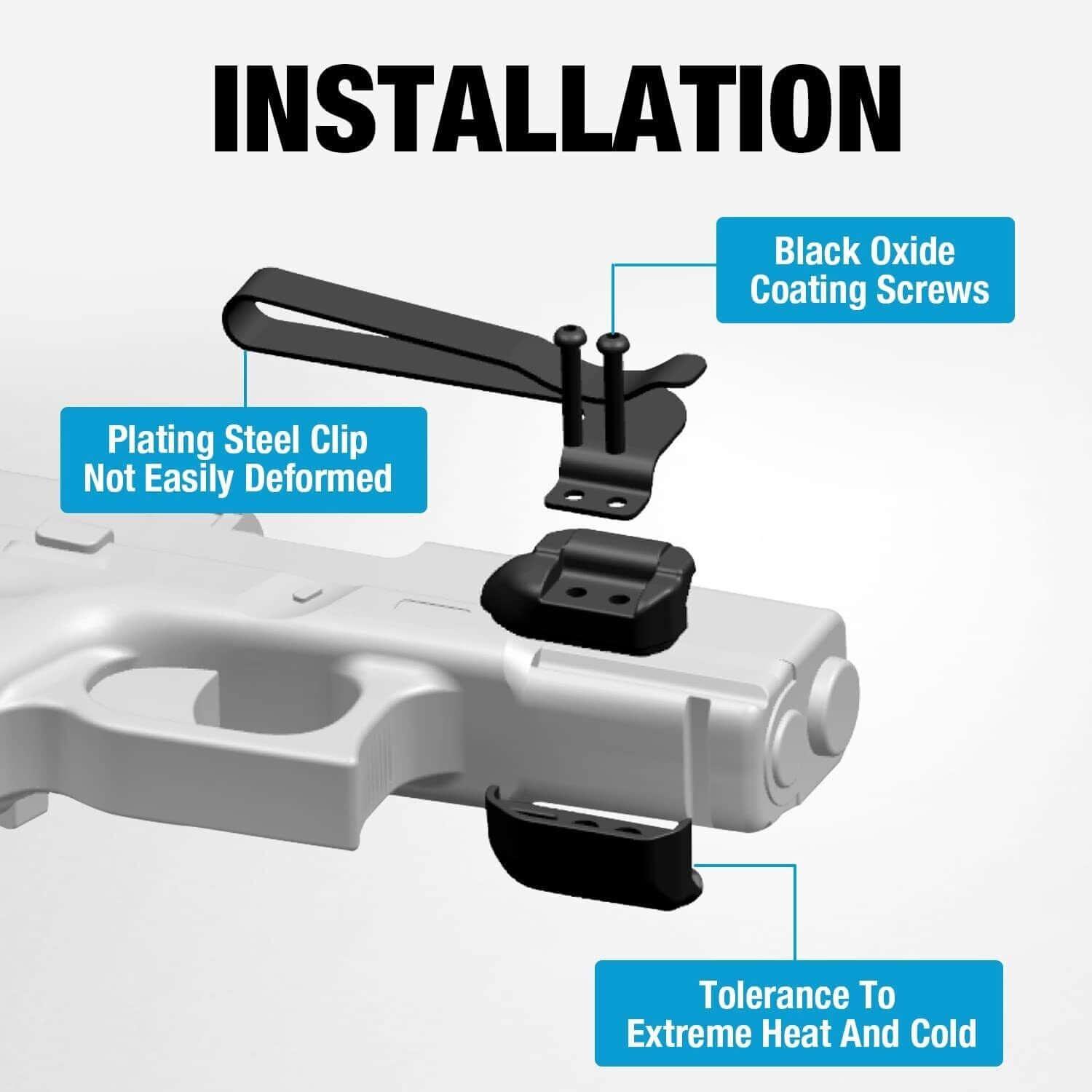 Universal Rail Gun Clip Concealed Carry Gun Clip Fit Gun w/Rail3.1 Inch and Plus | Gun & Flower Gun & Flower