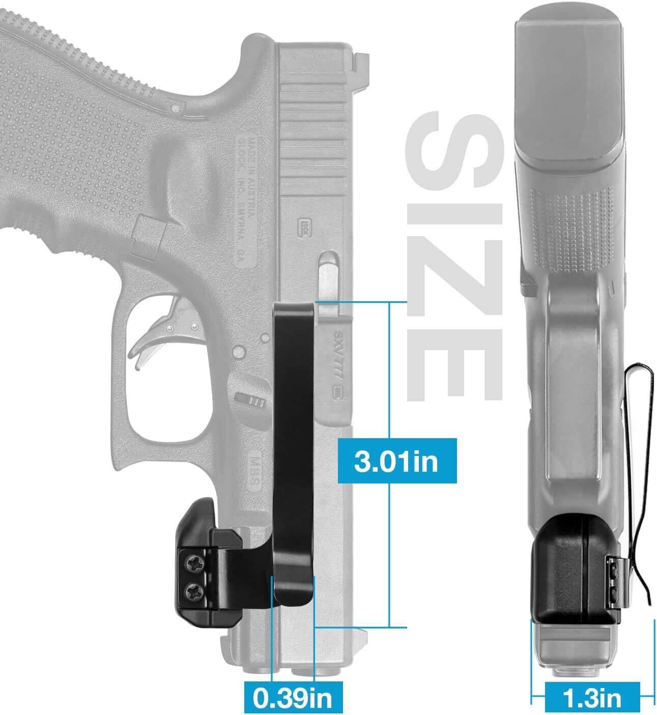 Universal Rail Gun Clip Concealed Carry Gun Clip Fit Gun w/Rail3.1 Inch and Plus | Gun & Flower Gun & Flower