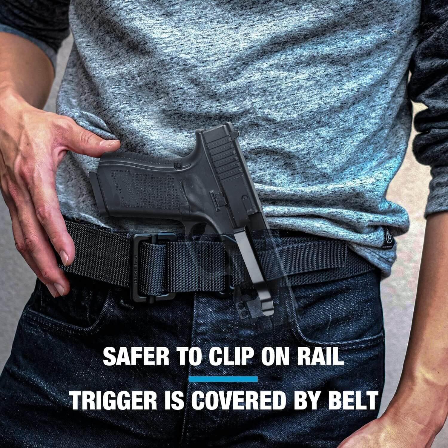 Universal Rail Gun Clip Concealed Carry Gun Clip Fit Gun w/Rail3.1 Inch and Plus | Gun & Flower Gun & Flower