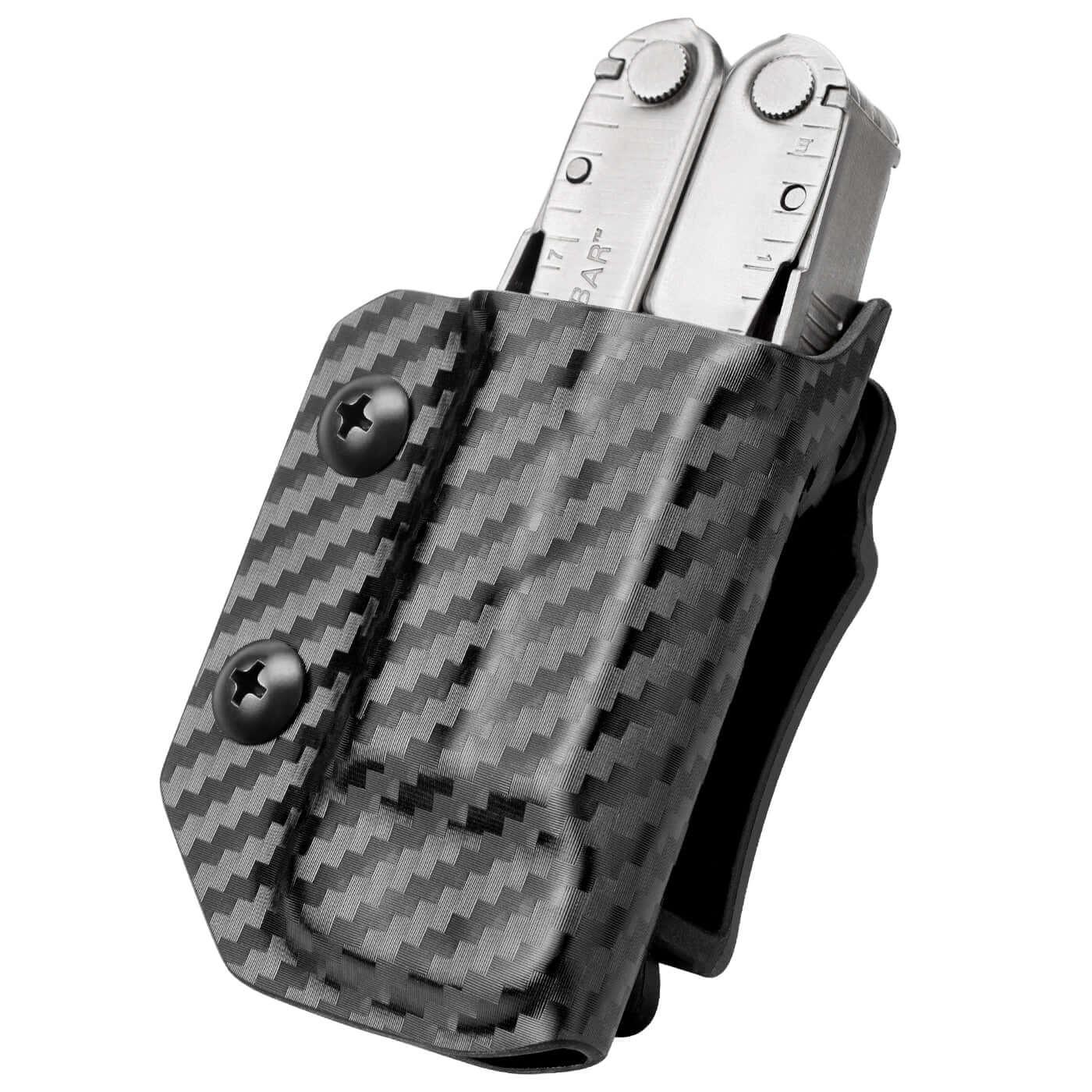 Carbon Fiber Kydex Multitool Sheath for LEATHERMAN WAVE & WAVE + PLUS/REBAR/SURGE HEAVY/SKELETOOL Multi Tool Pouch Gun & Flower