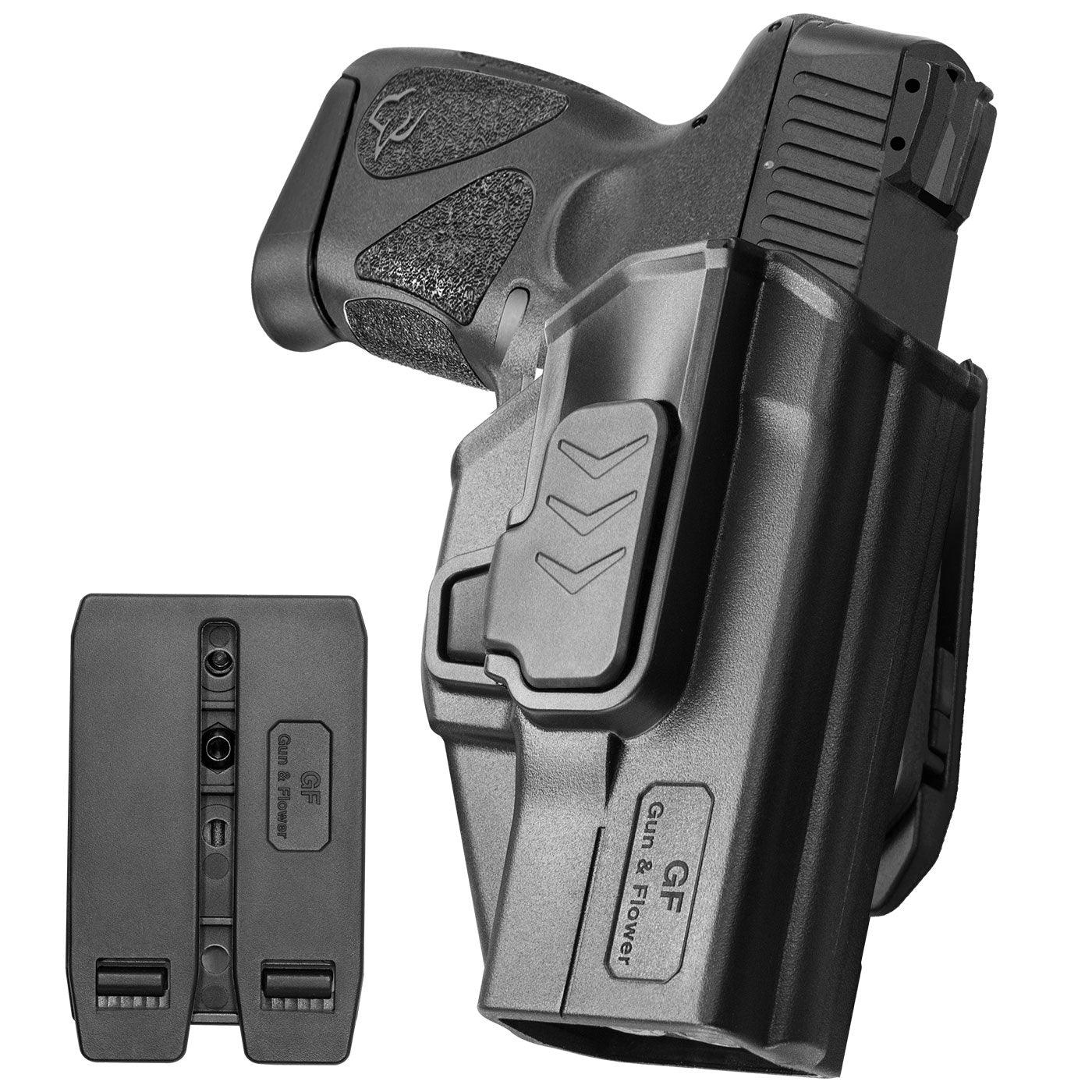 Polymer OWB Holster for Taurus G2C Taurus G3C Taurus G3C TORO Taurus PT111 Millennium G2 Taurus PT140 Millennium G2 with 1 Pcs Belt Clip and 1 Pcs Molle Attachment Adapter Gun & Flower