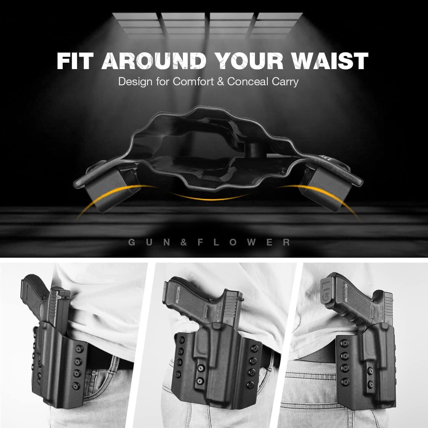 OWB Kydex Holster for M&P 9/40/45 4'' 3.6'' 3.5'' Barrel Model and S&W SD9 VE/SD40 VE - Right Hand | Gun & Flower Gun & Flower