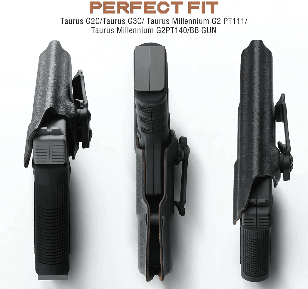 Taurus G2C Taurus G3C Taurus G3C TORO Taurus PT111 Millennium G2 Taurus PT140 Millennium G2 Custom Leather Lined Kydex Holster IWB Gun & Flower