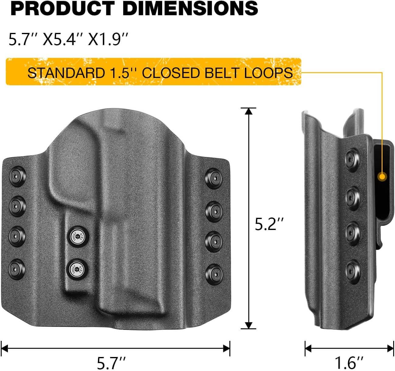 OWB Kydex Holster for M&P 9/40/45 4'' 3.6'' 3.5'' Barrel Model and S&W SD9 VE/SD40 VE - Right Hand | Gun & Flower Gun & Flower