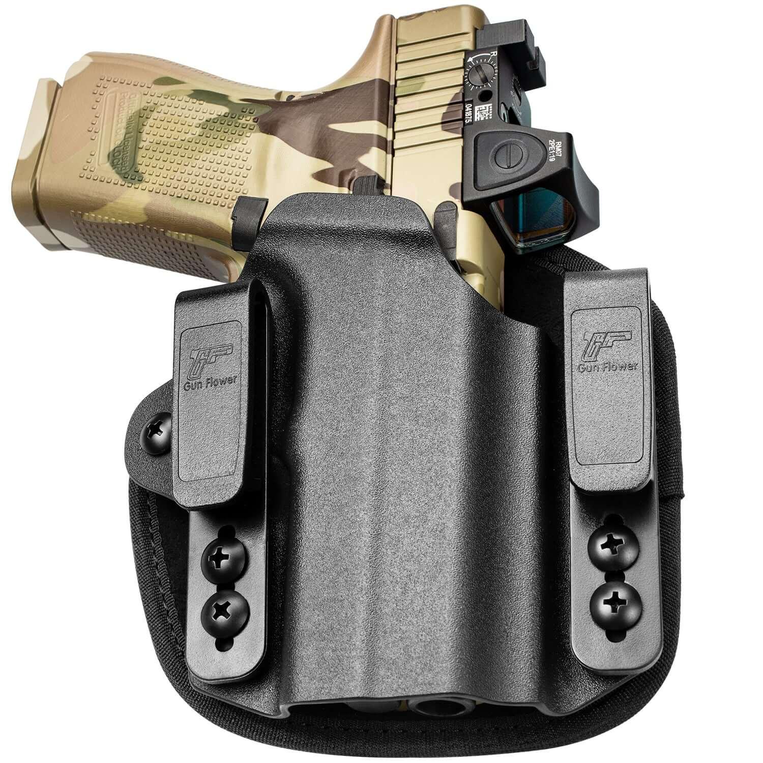 Universal Hybrid Kydex&Nylon IWB Holster Fits 150 Guns for 9mm Pistols for Men/Women Concealed Carry | Gun & Flower Gun & Flower