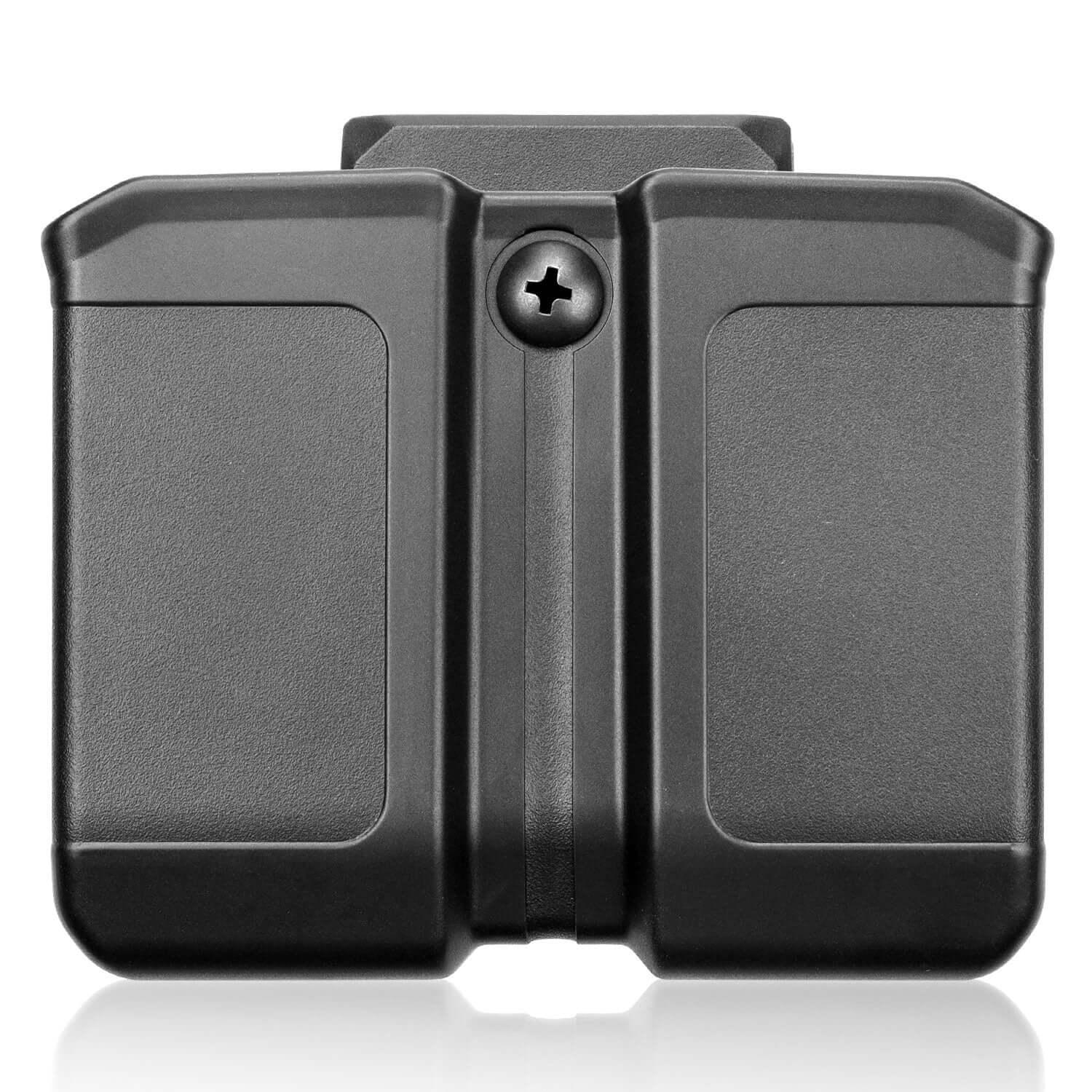 Polymer Universal Double Magazine Holsters Compatible with 9mm/.40 Dual Stack Mags, Belt Clip/Molle Mag Holder Pouch | Gun & Flower Gun & Flower