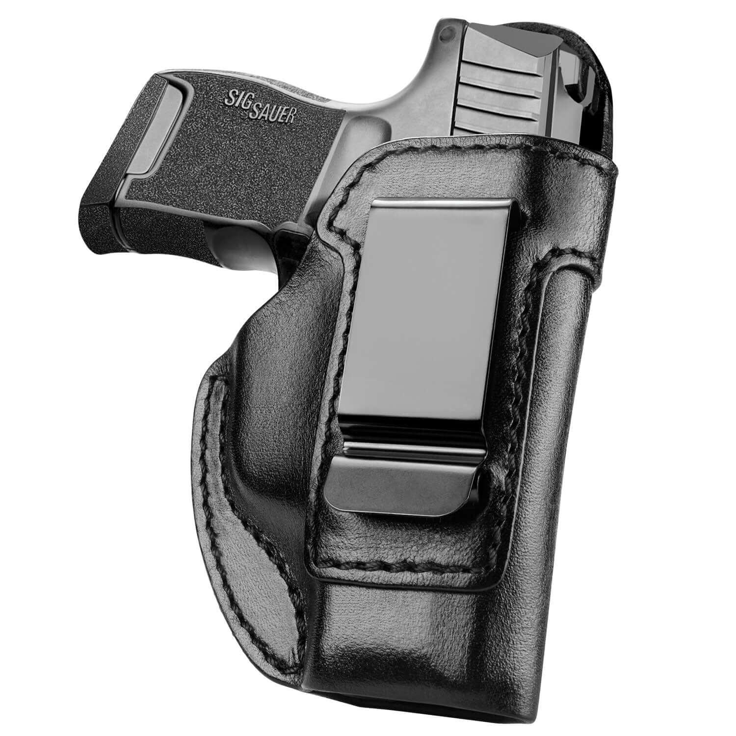 Full Grain Leather Custom Molded Holster Handmade Leather IWB Holster for Sig Sauer P365/P365 SAS/P365X/P365 XL/P365-380/P365 ROSE-380, Right Hand | Gun & Flower Gun & Flower